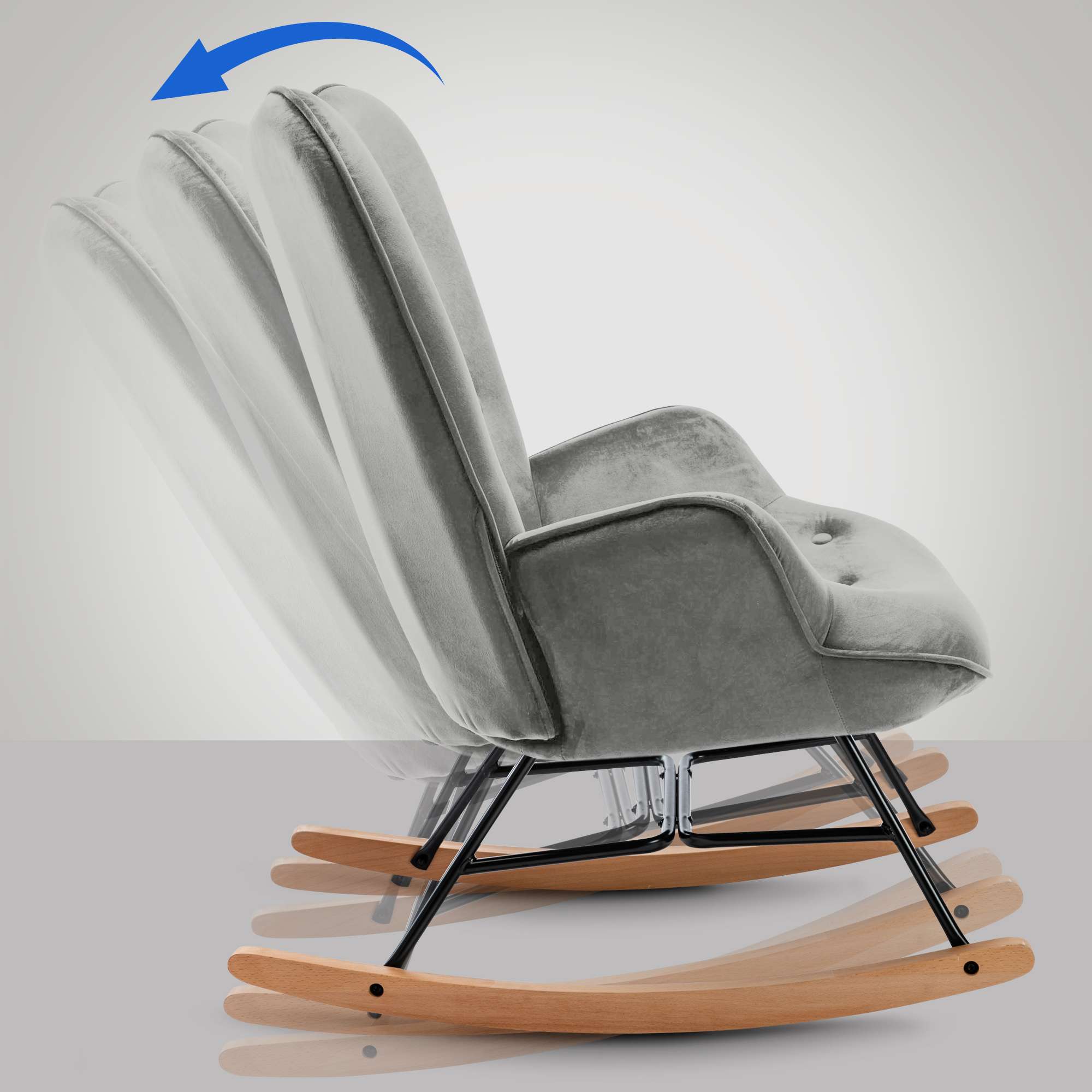 Silla Mecedora Sanka En Terciopelo