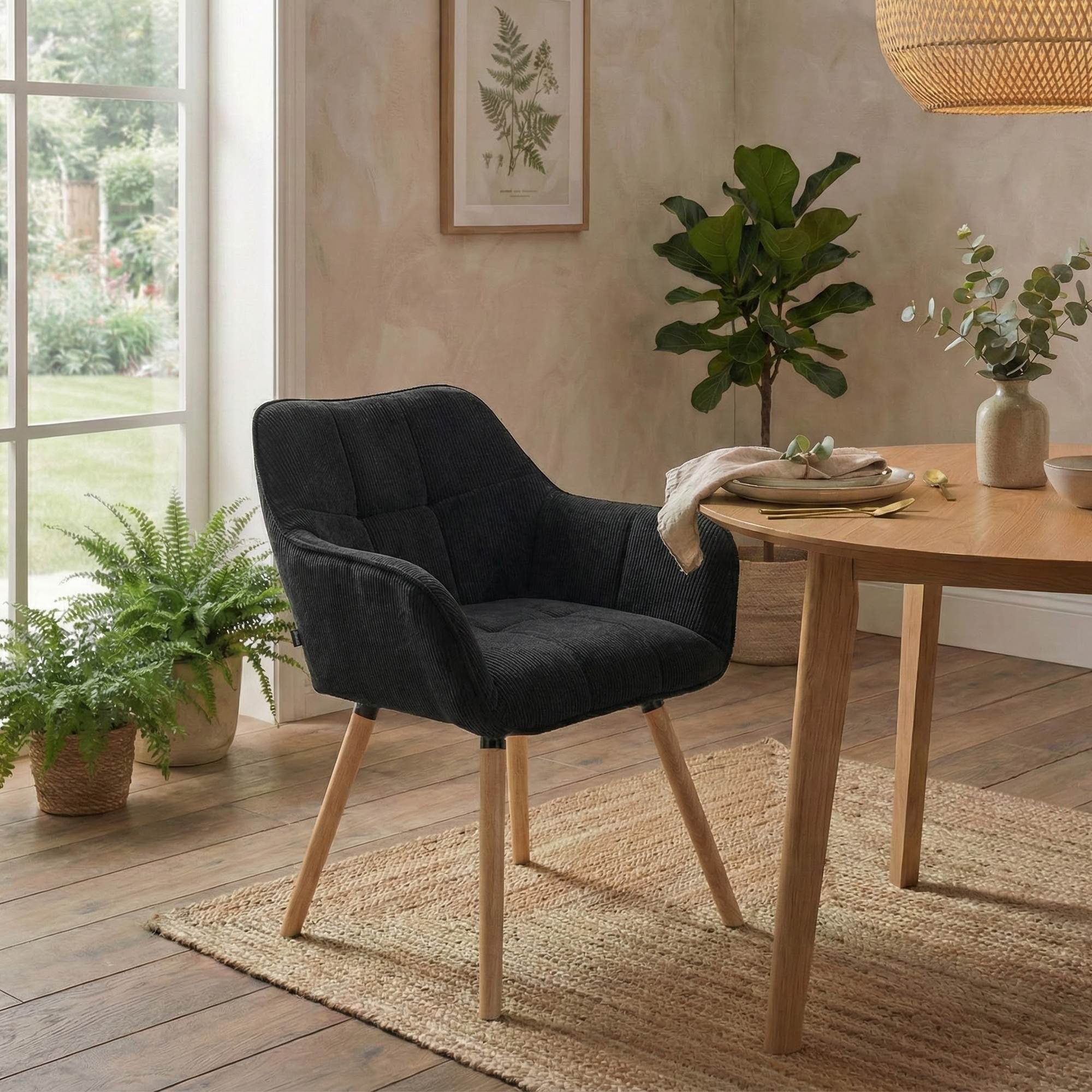 Silla de Comedor Vienna Acolchada de Pana