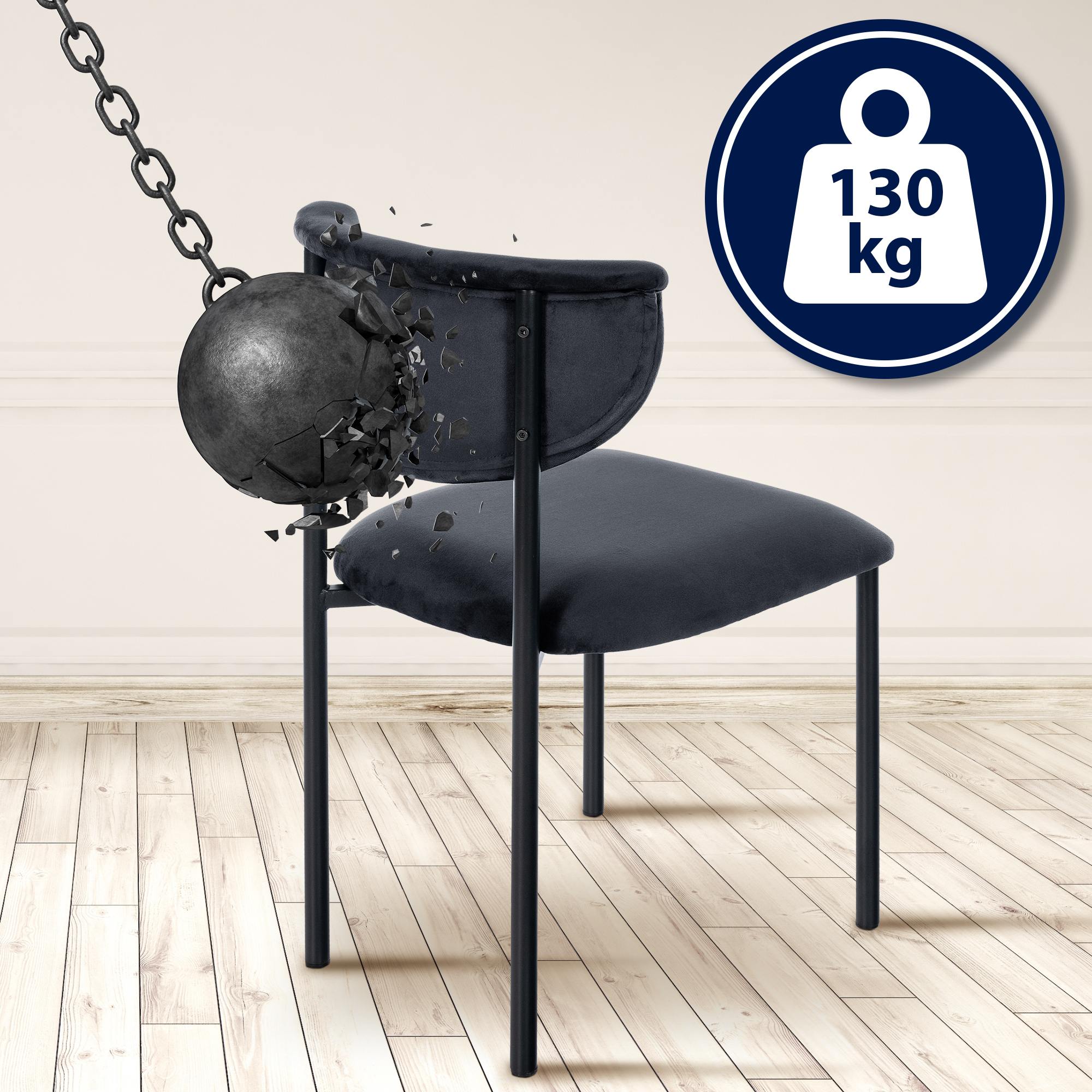 Juego de 2 sillas de comedor Gambell terciopelo