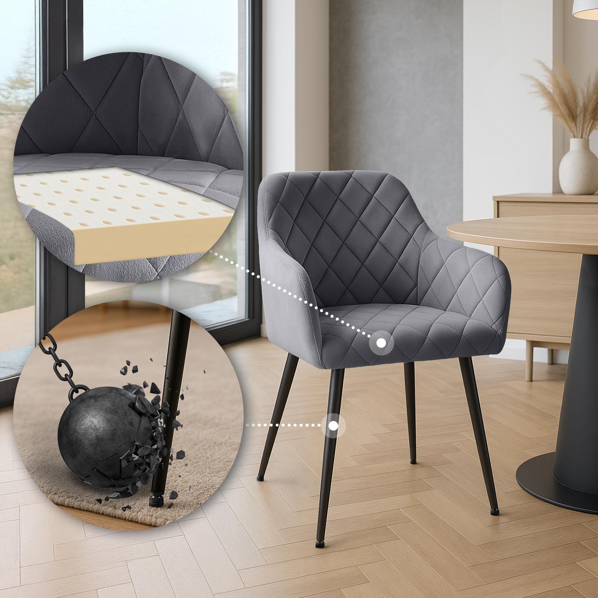 Silla de comedor Monett terciopelo