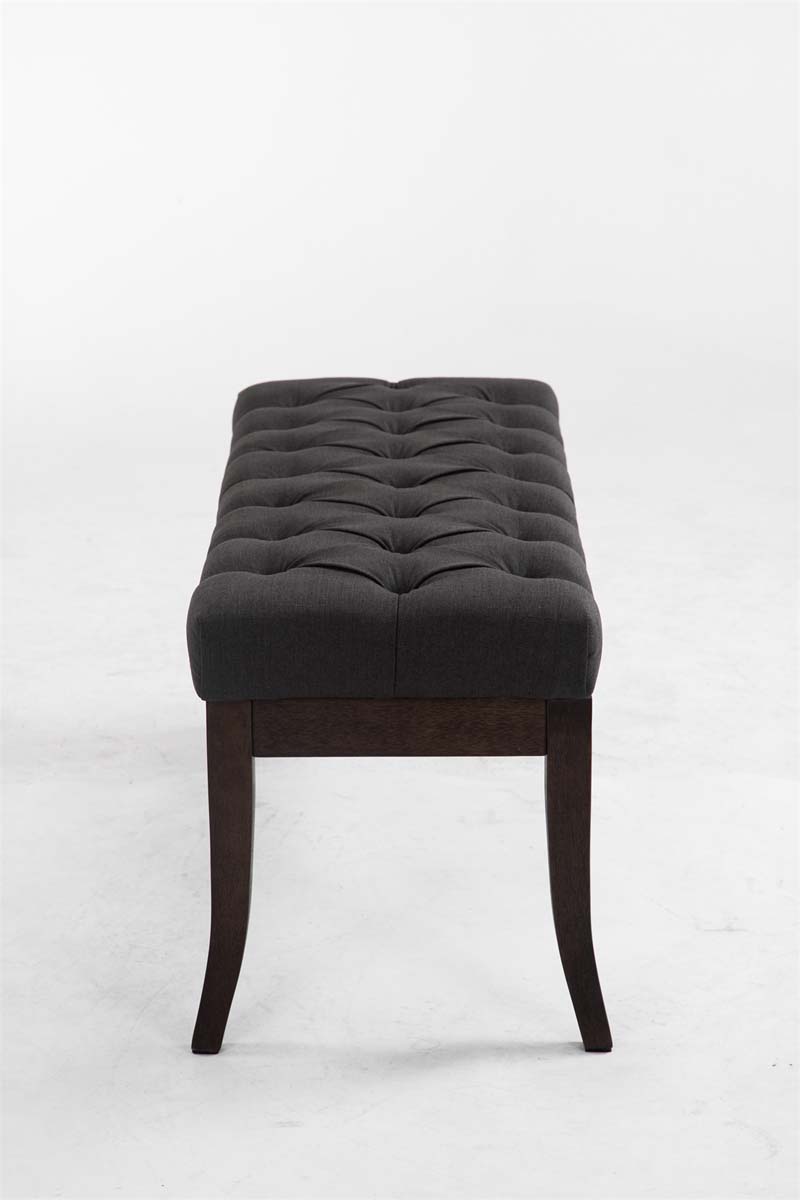Taburete Recibidor Ramses En Tela & Madera Oscura