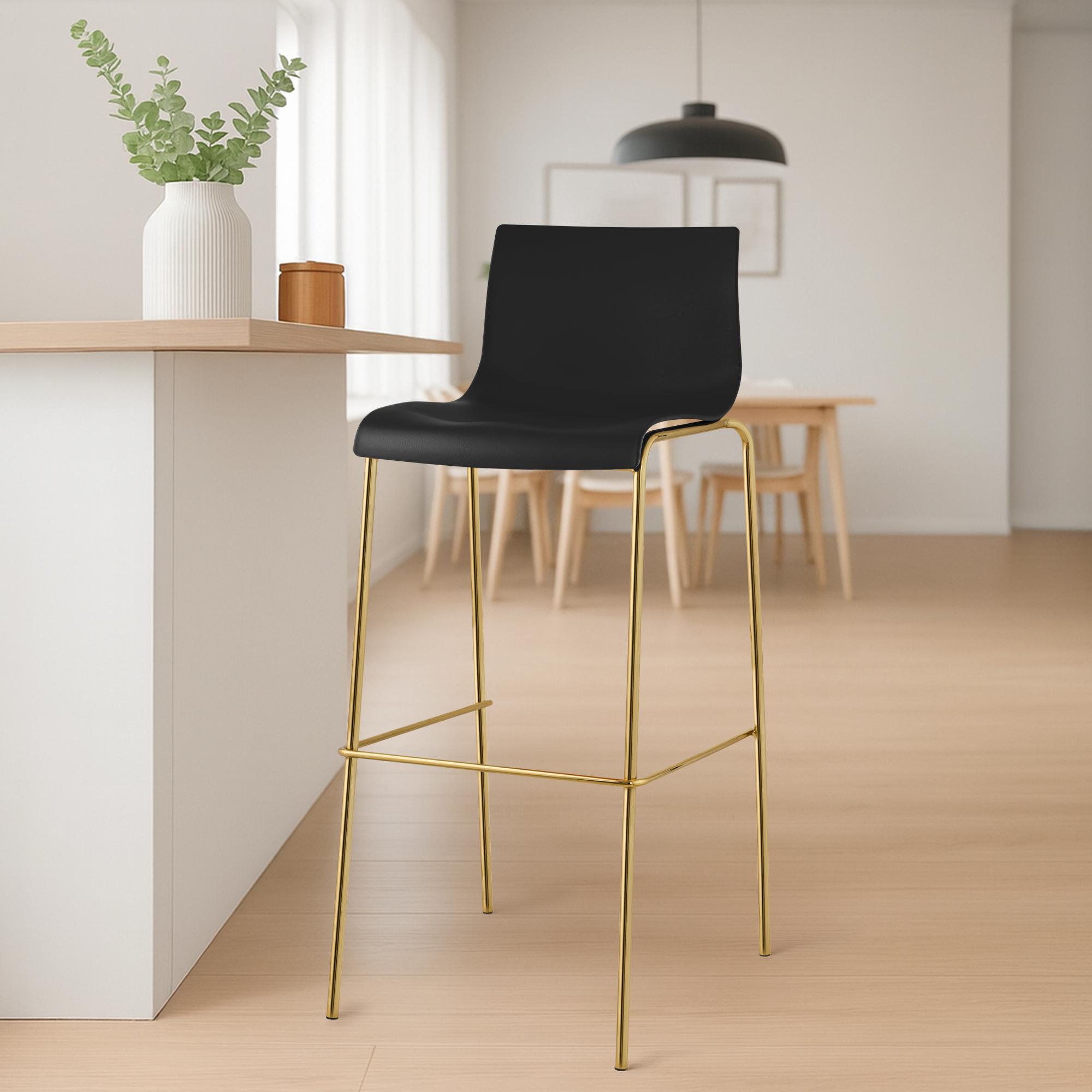 Taburete de Bar Hover Base Cuatro Patas Plástico Dorado
