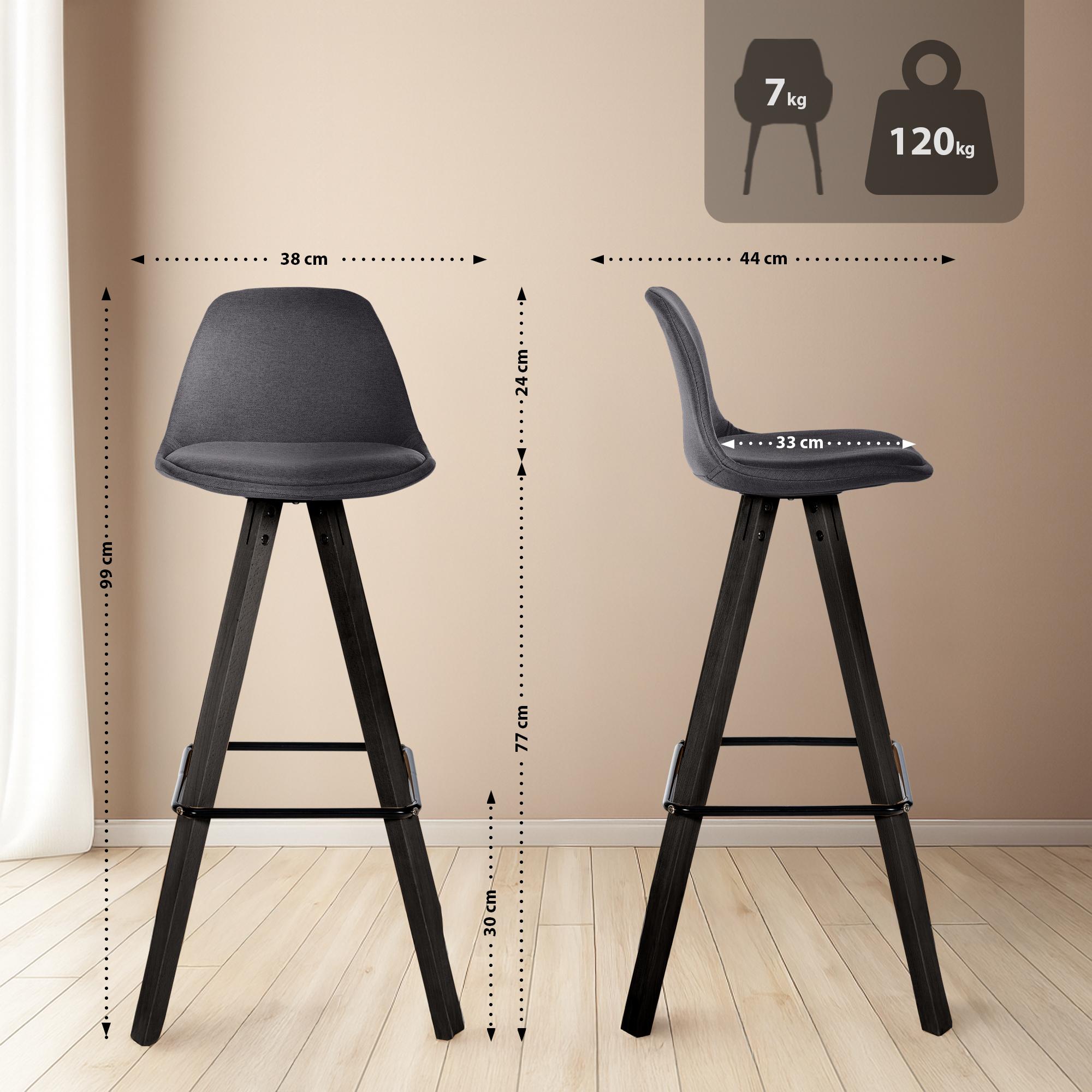 Juego de 2 taburetes de bar Corbin Tela Square
