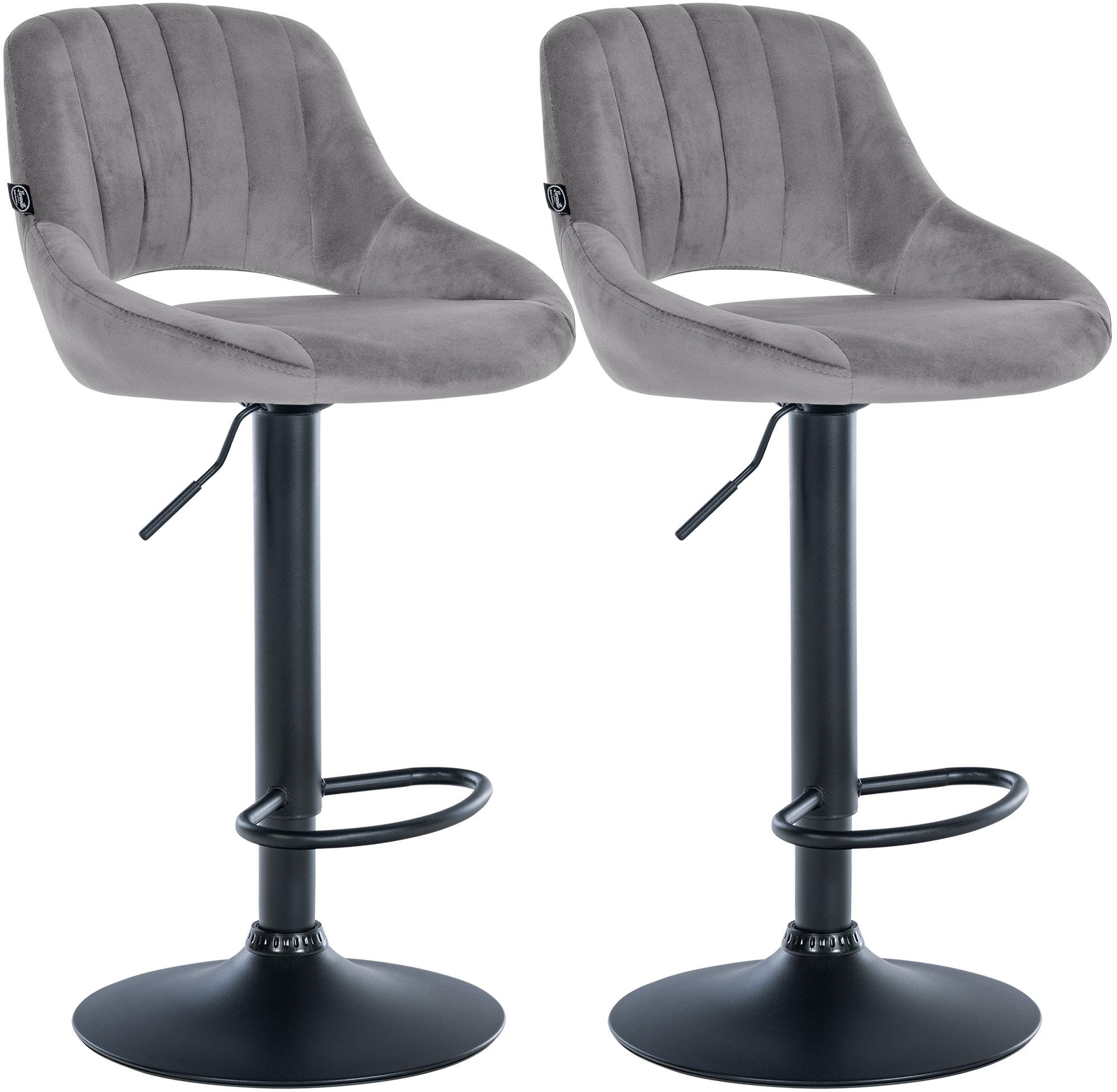 Juego de 2 taburetes de bar Milet de terciopelo