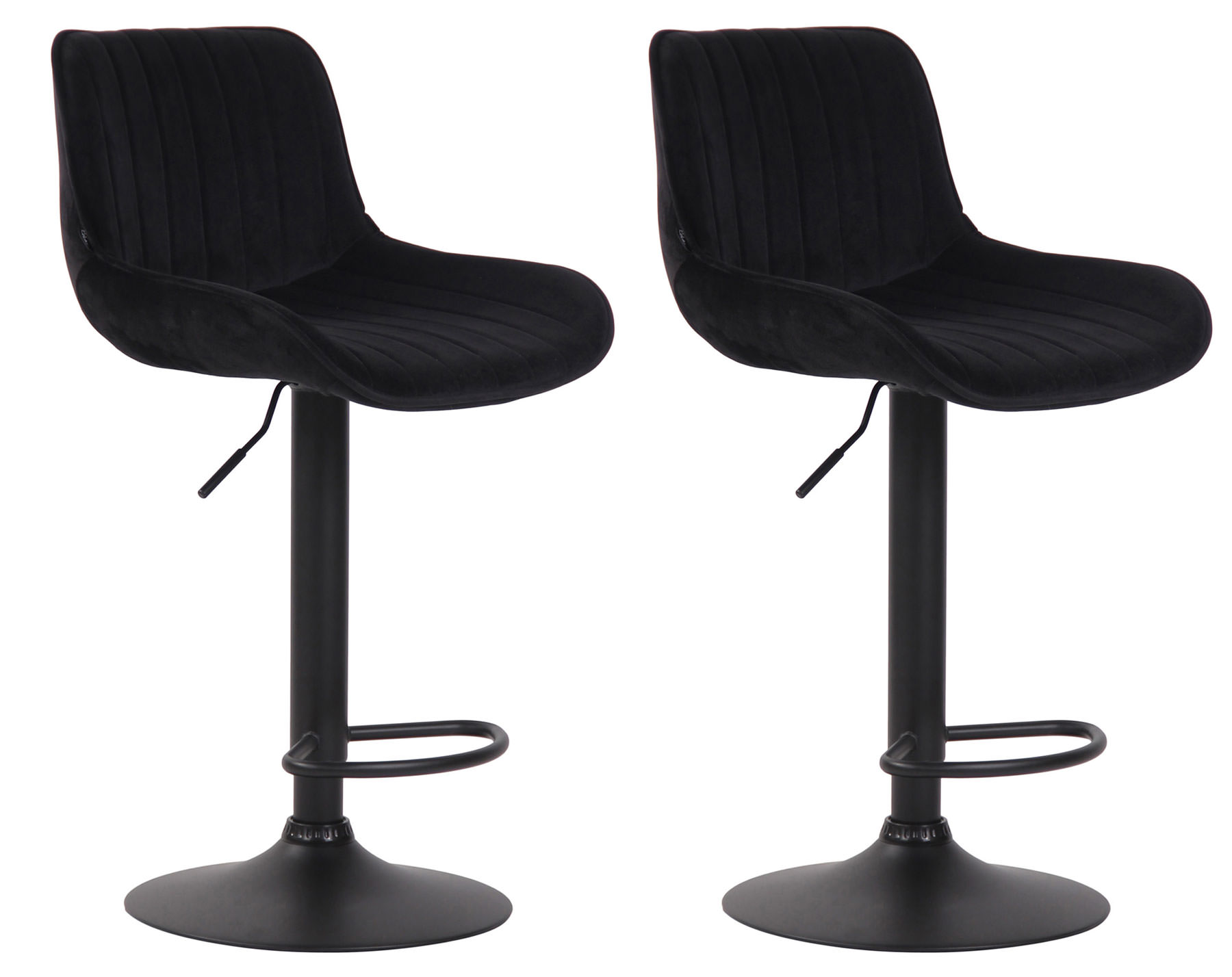 Set de 2 taburetes de bar Lentini en terciopelo