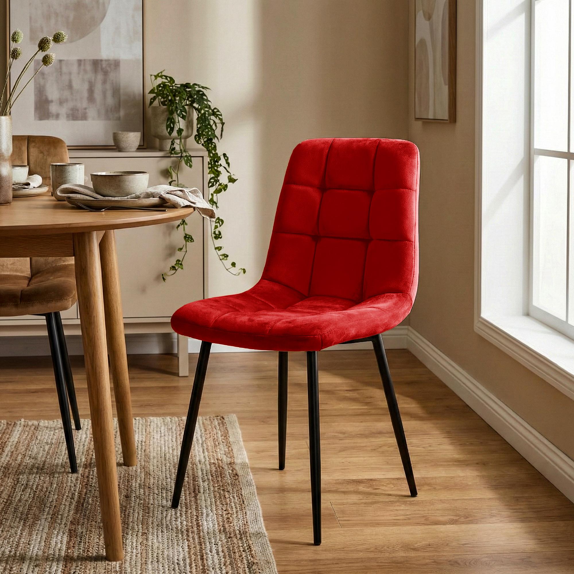 Silla de comedor Antibes tapizada en terciopelo