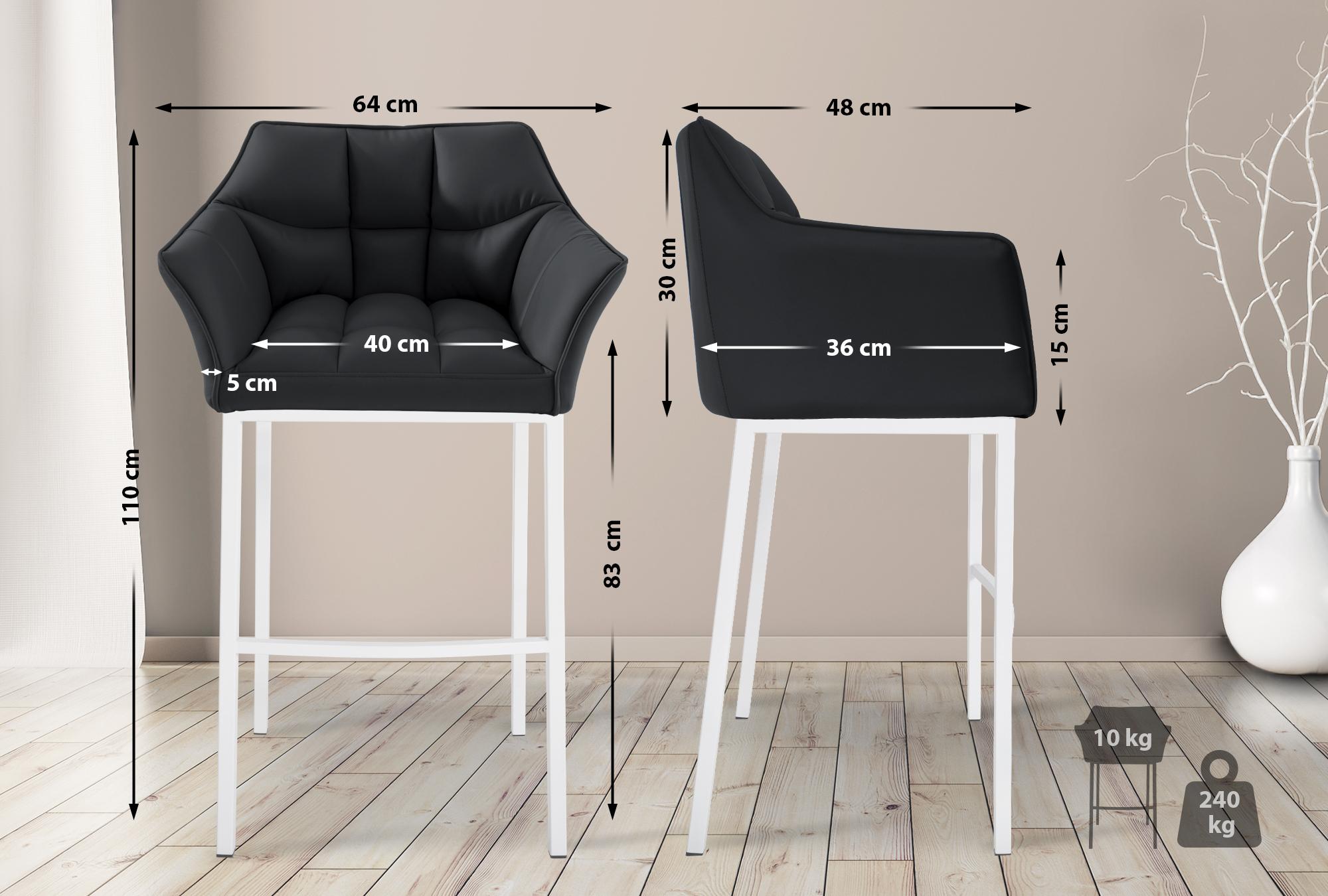 Taburete de bar Damaso cuero sintético con base de cuatro patas