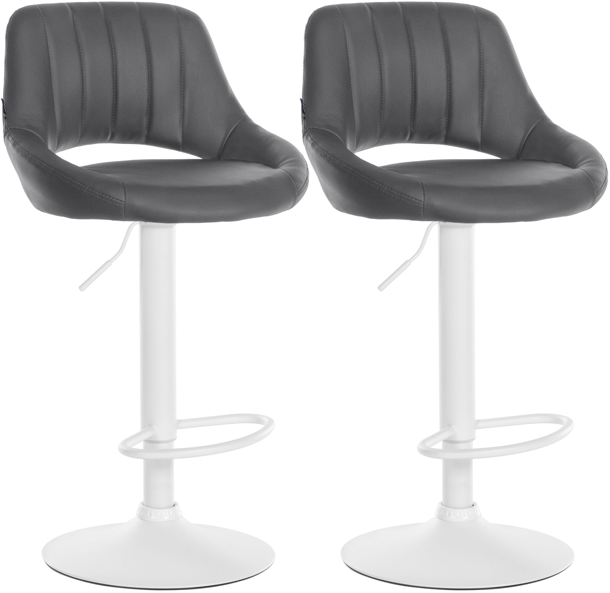 Juego de 2 taburetes de bar Milet de piel sintetica