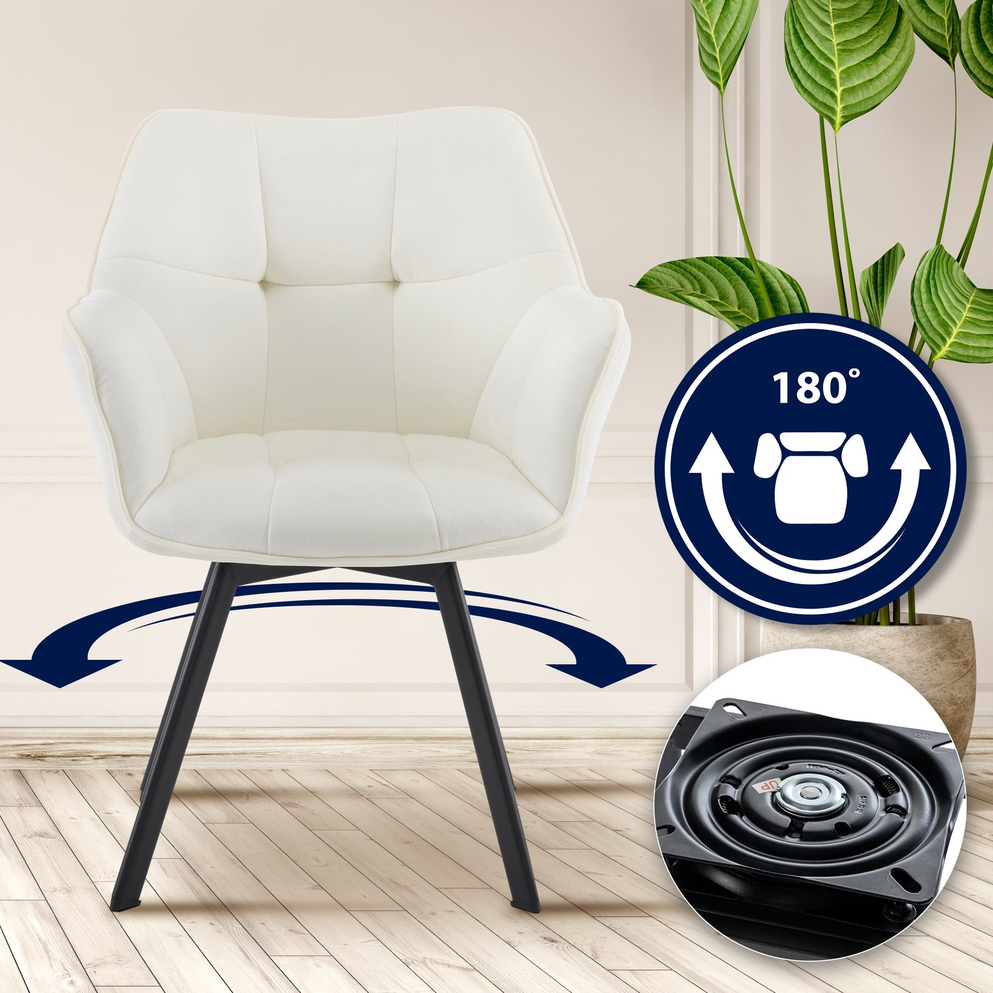 Silla de comedor de terciopelo Jordi