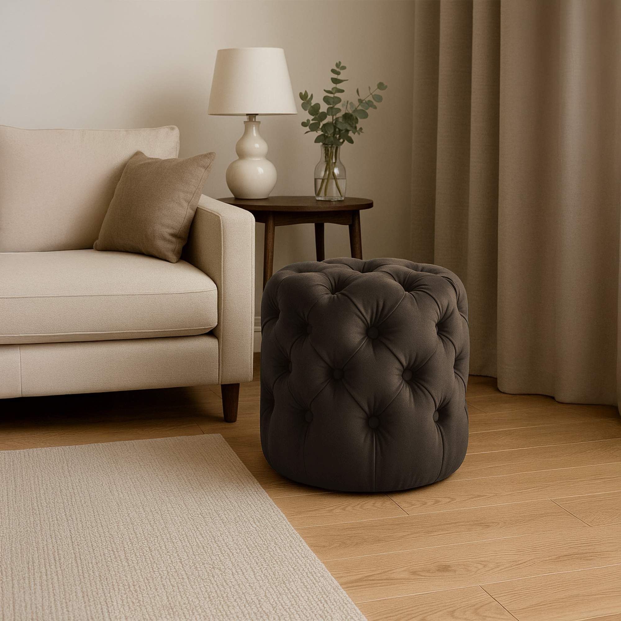 Taburete Reposapies Drancy En Terciopelo