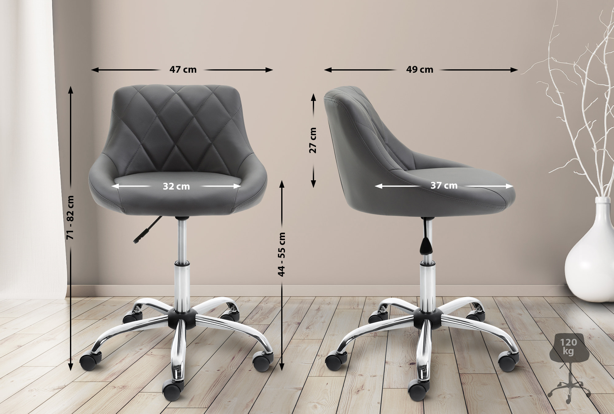 Taburete De Trabajo Lazio Con Ruedas