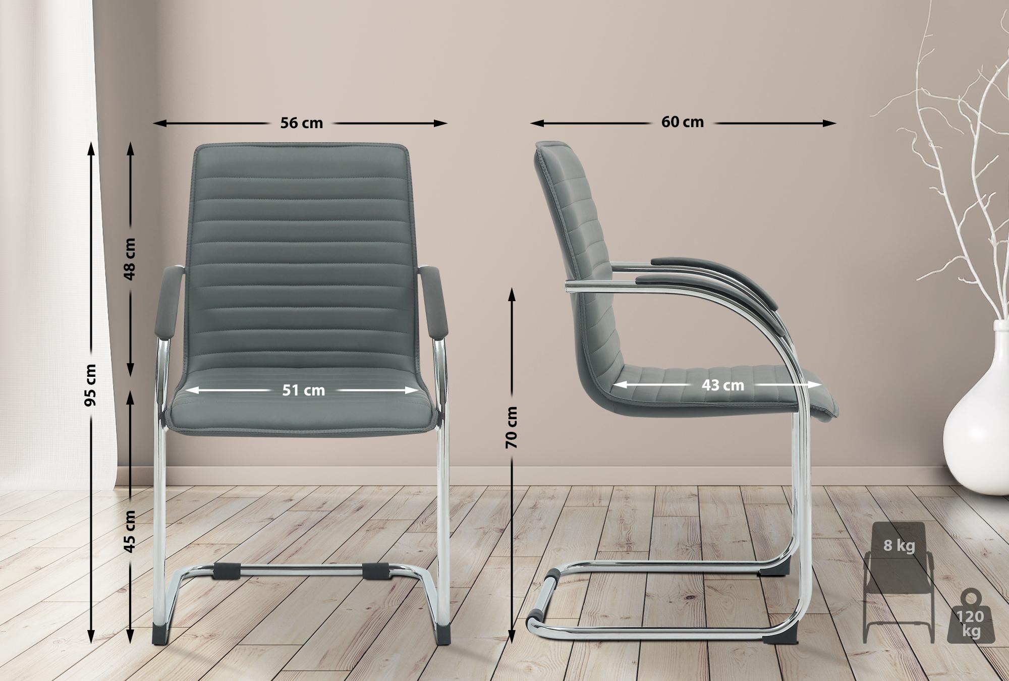 Silla de visita Tira imitación cuero