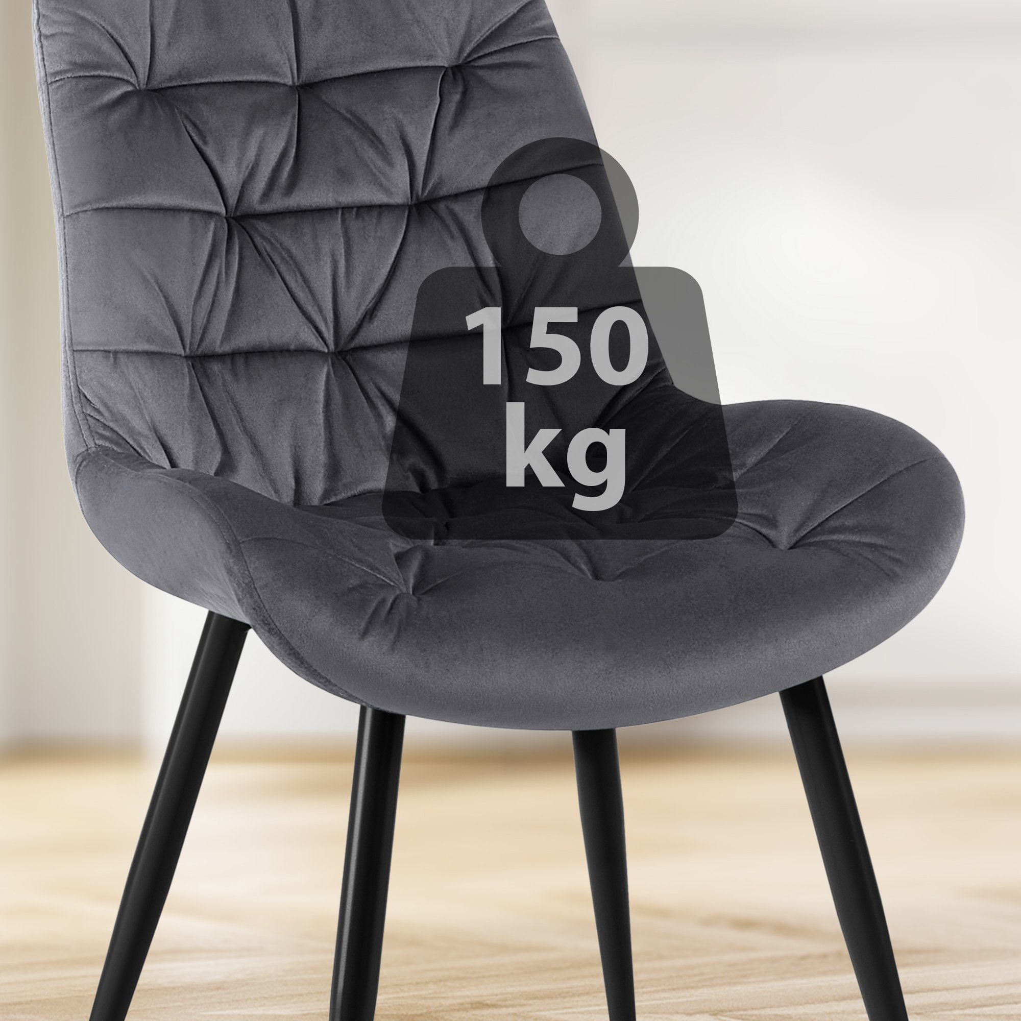 Silla de comedor de terciopelo Rossford