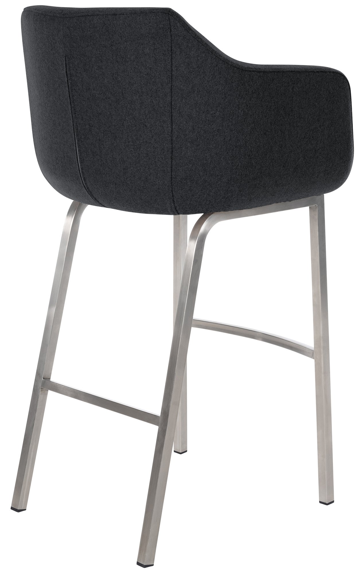 Taburete de bar Monea en fieltro & base de 4 patas