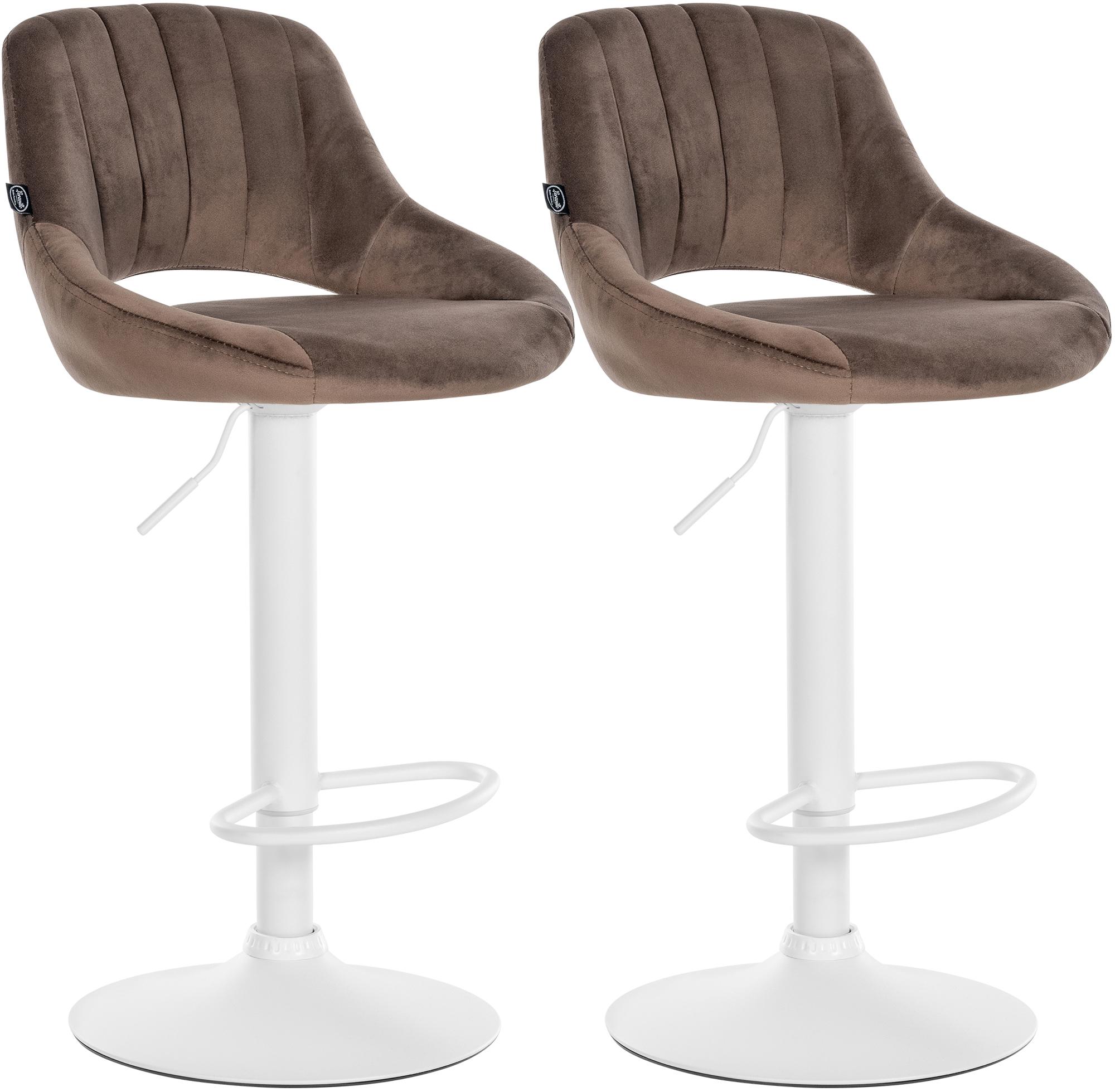 Juego de 2 taburetes de bar Milet de terciopelo