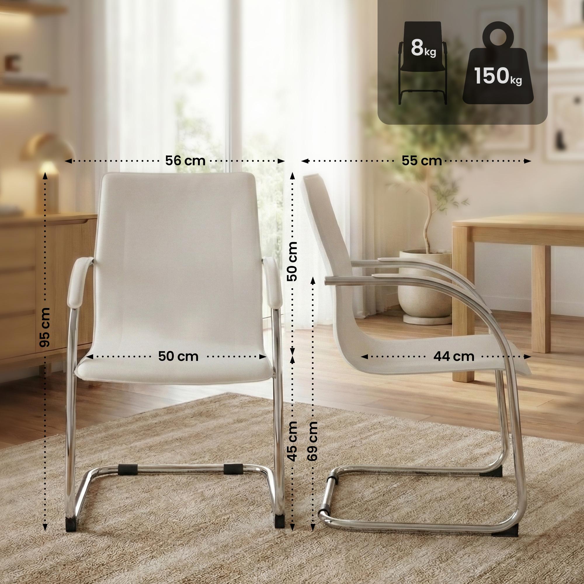 Silla cantilever Noeleen de piel sintetica
