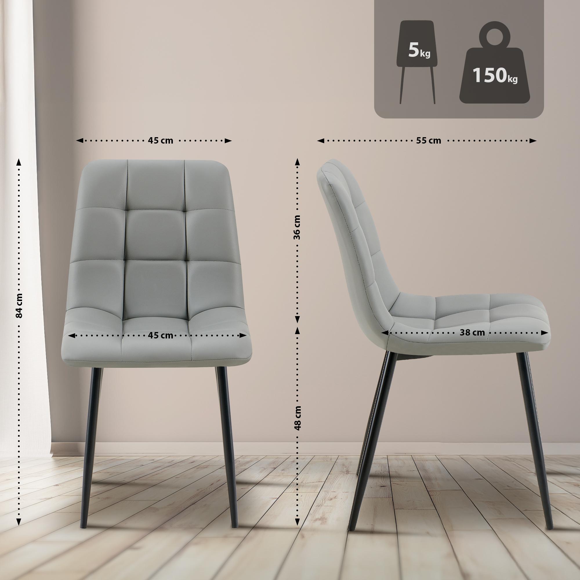 Silla de comedor Antibes tapizada en polipiel