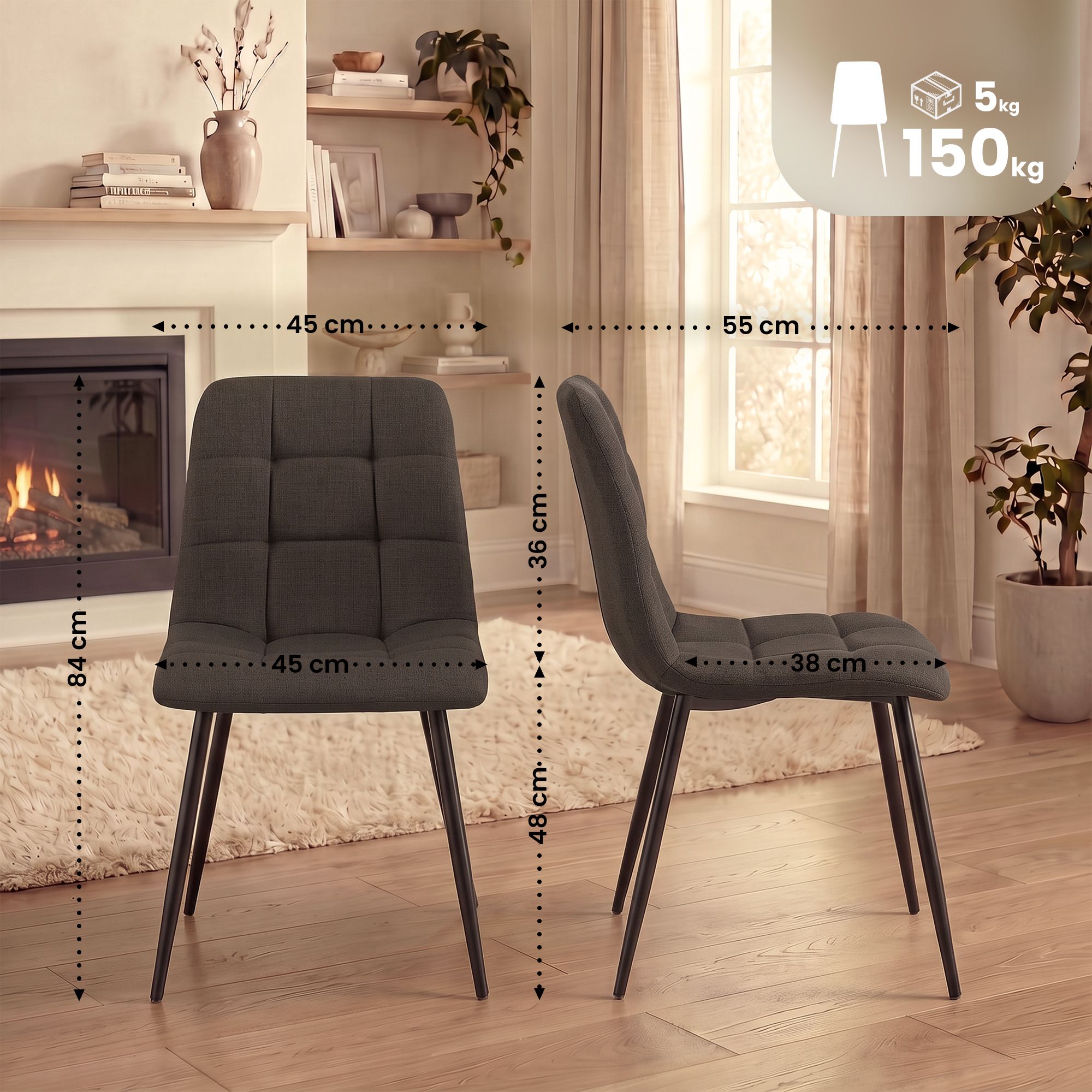 Lote de 2 sillas de comedor Tilde
