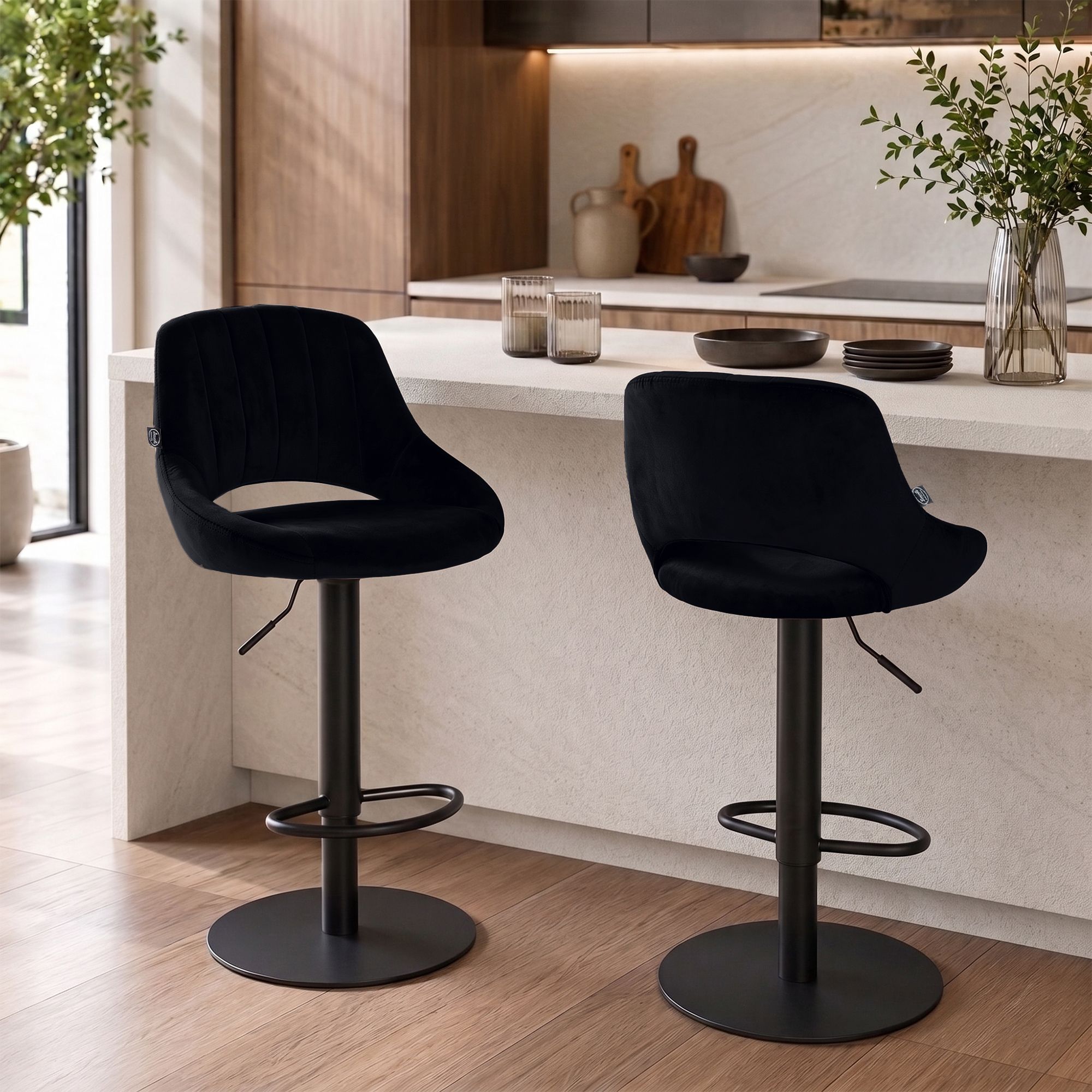 Taburete de bar Milet negro con base extra pesada