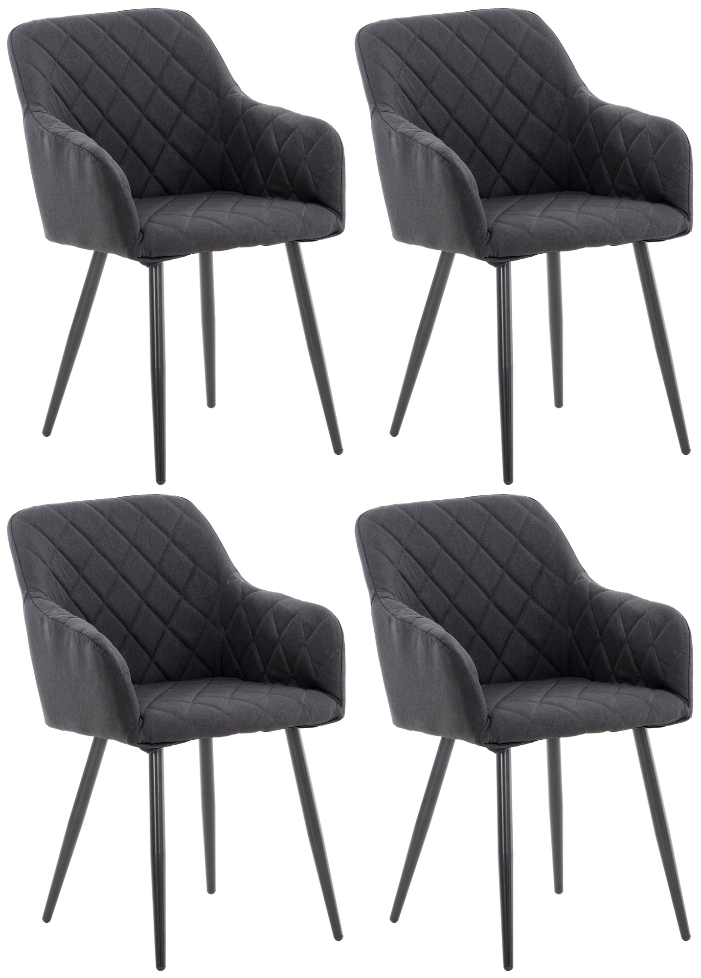 Juego de 4 sillas de comedor Shila en tela o terciopelo