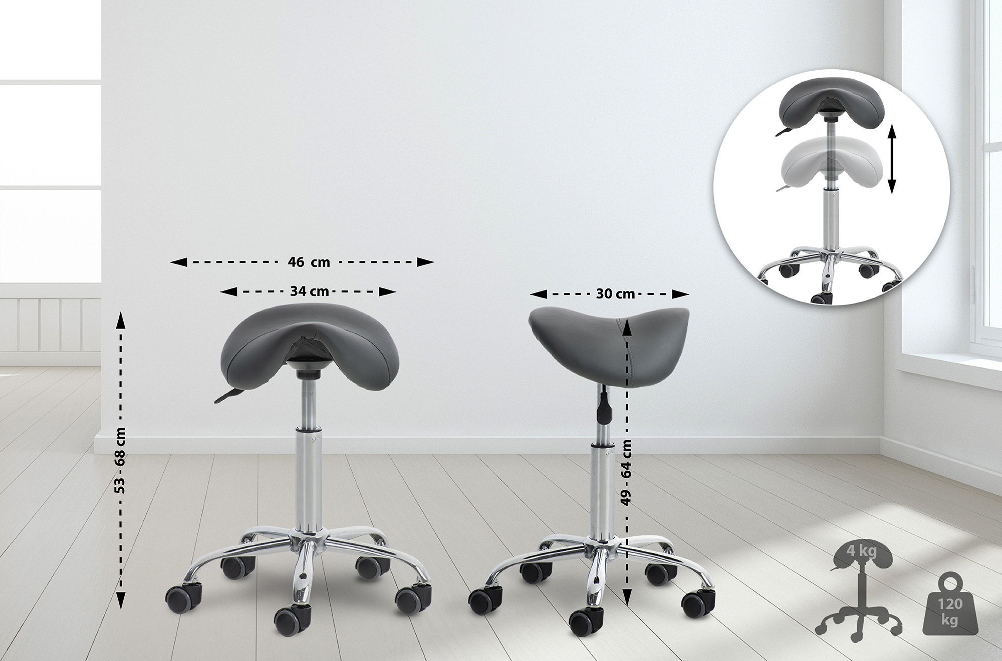 Taburete Con Ruedas Reno