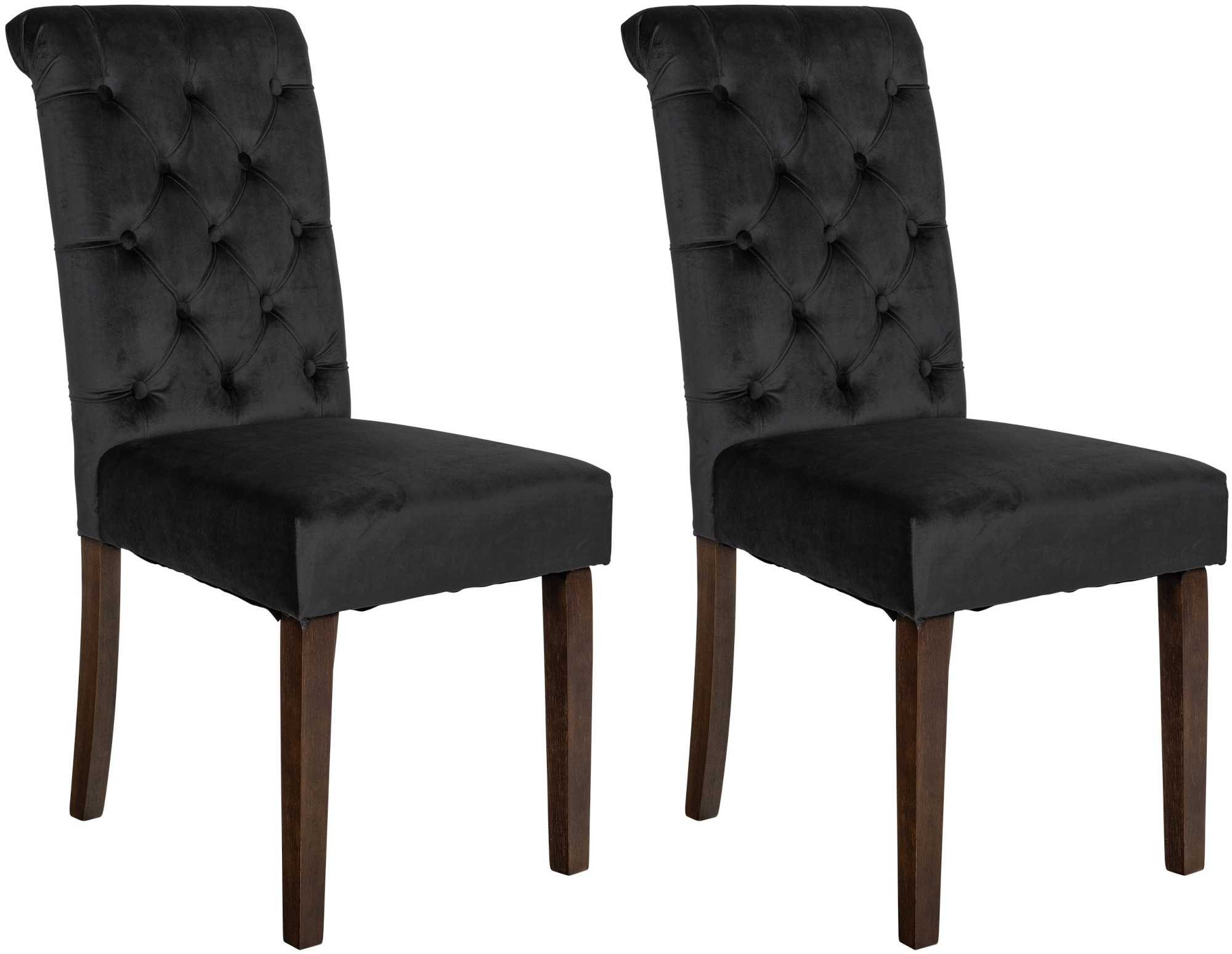 Set de 2 sillas de comedor Lisburn en tela o terciopelo