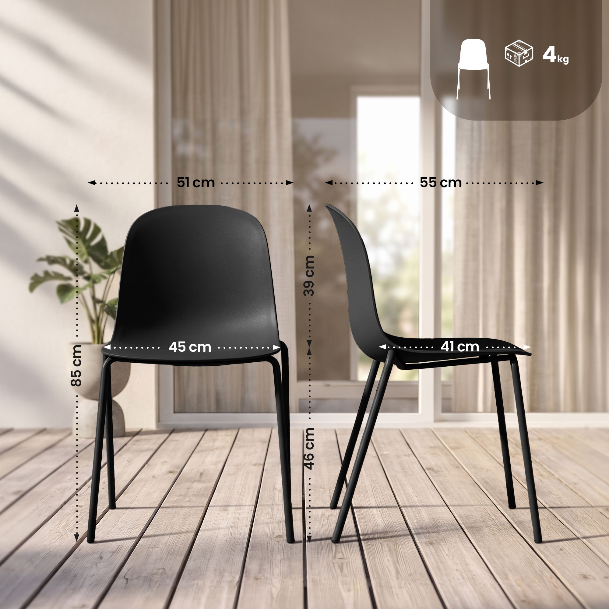 Pack de 2 Sillas de Jardín Hardin