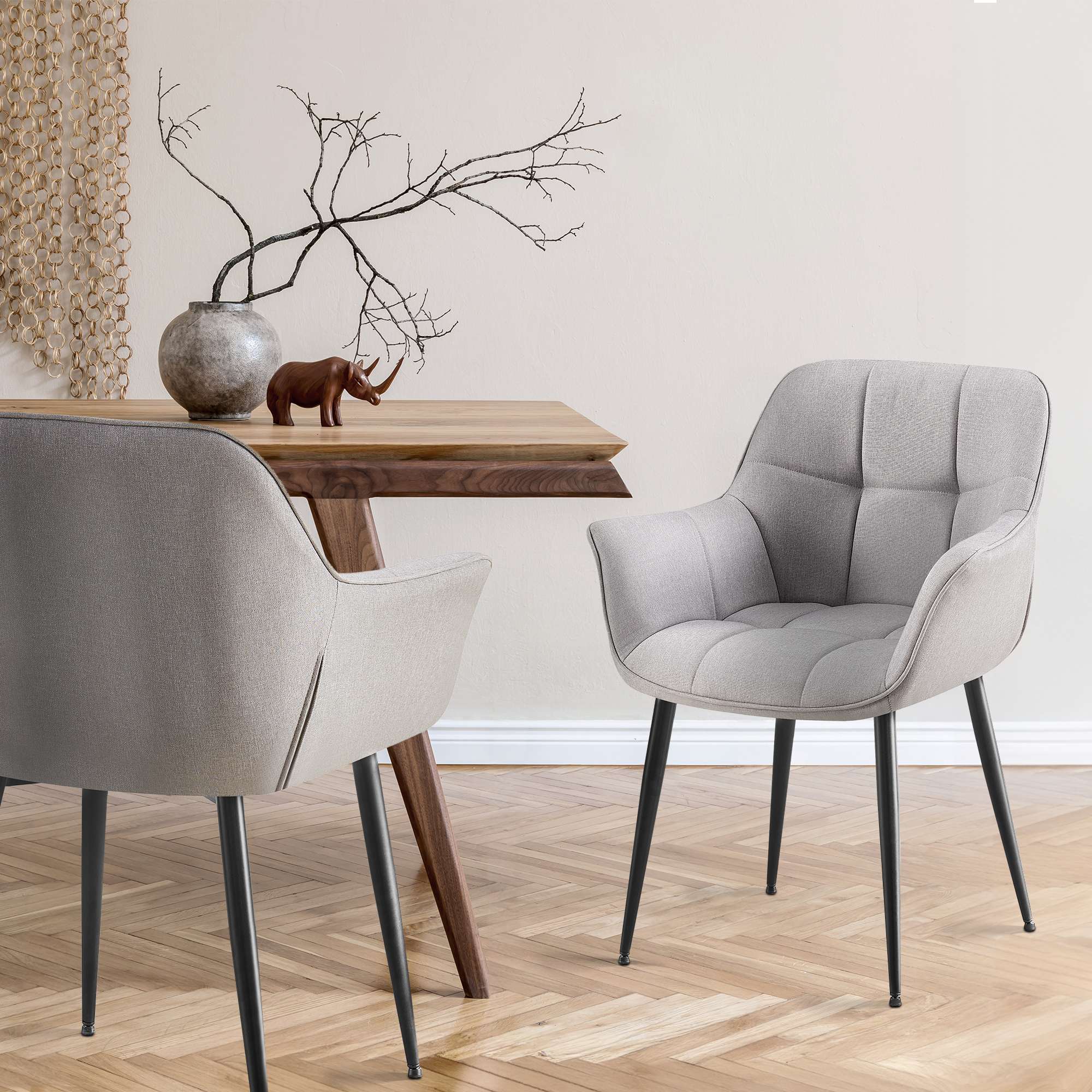 Silla de comedor Roseville en tela o polipiel