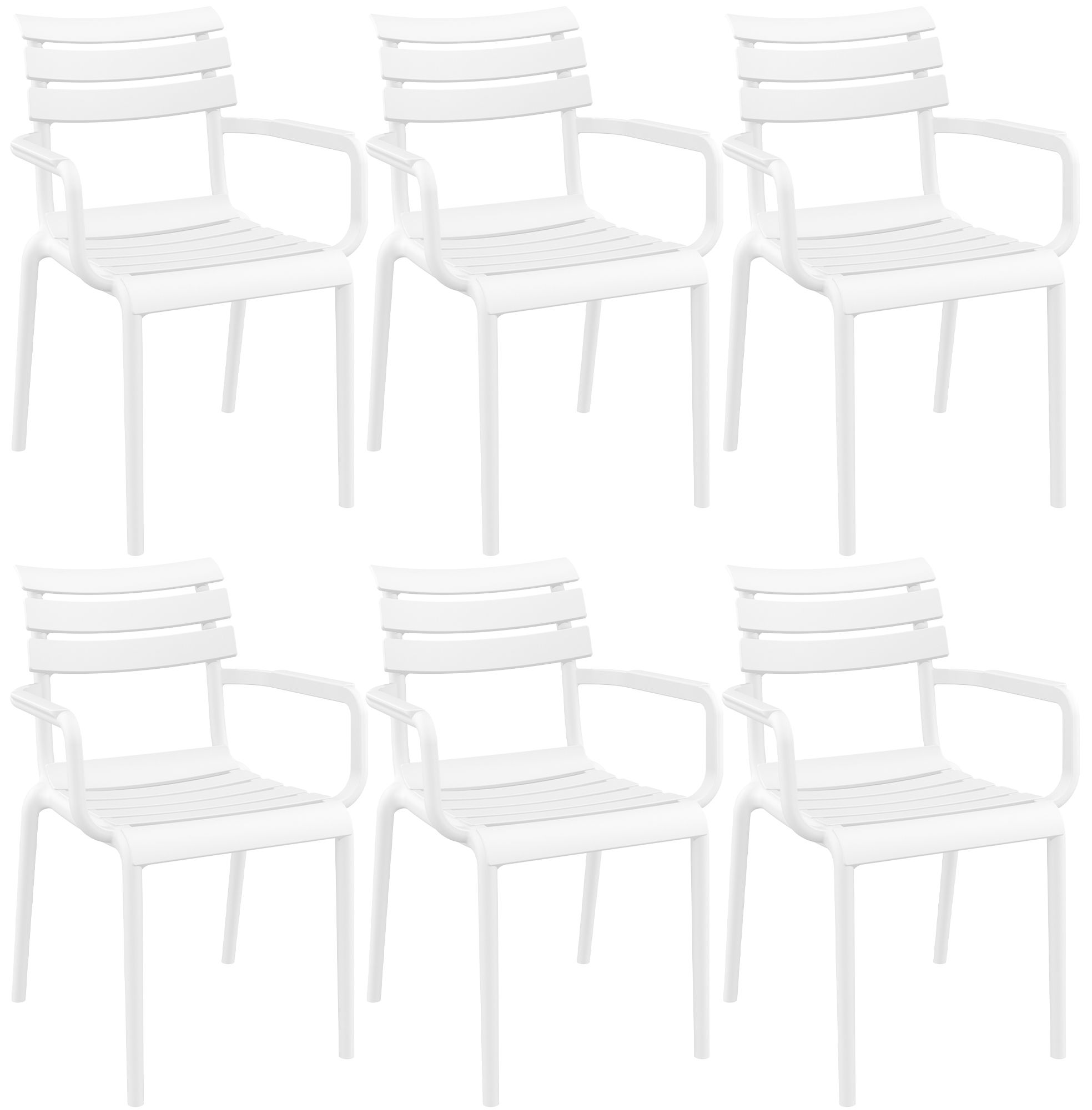 Set de 6 sillas de jardin Paris