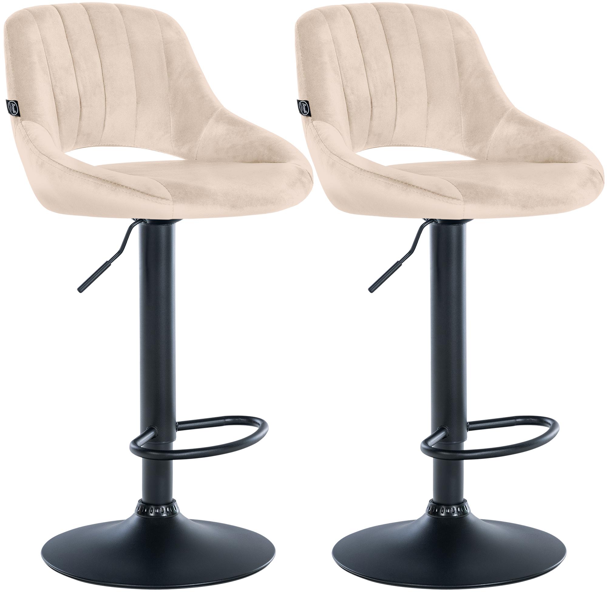 Juego de 2 taburetes de bar Milet de terciopelo