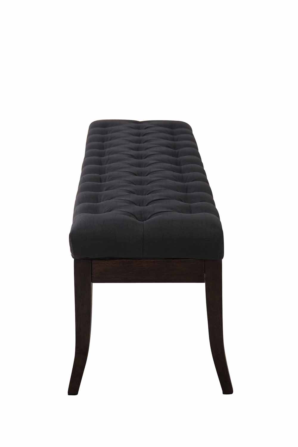 Taburete Recibidor Ramses En Tela & Madera Oscura