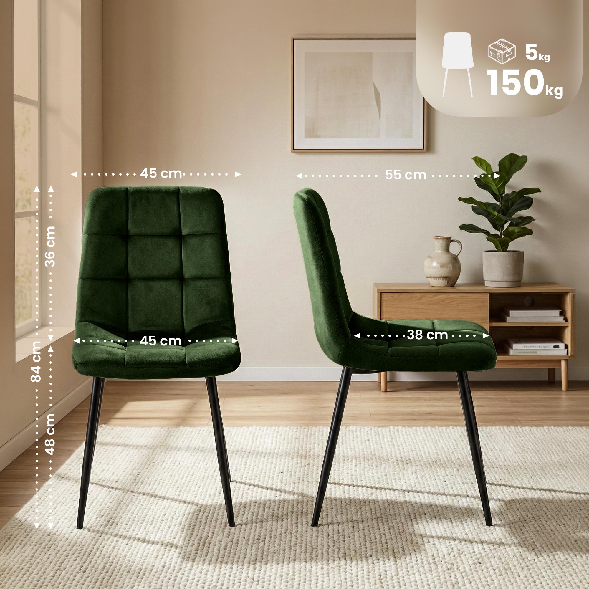 Silla de comedor Antibes tapizada en terciopelo