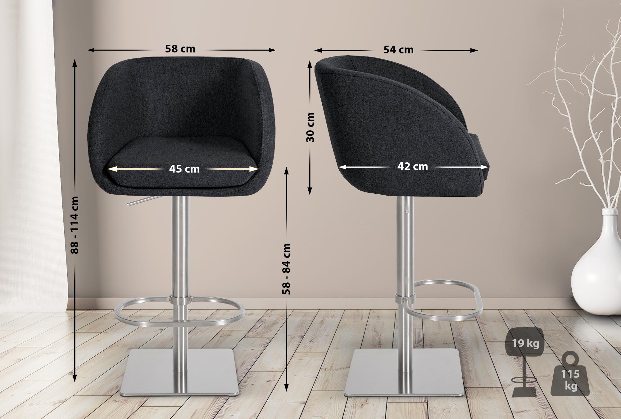 Taburete de bar Gambo con funda de fieltro