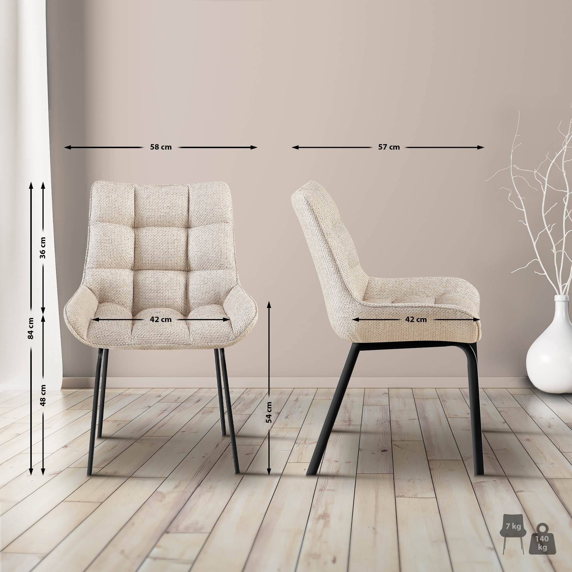 Set De 4 Sillas De Comedor Saranda