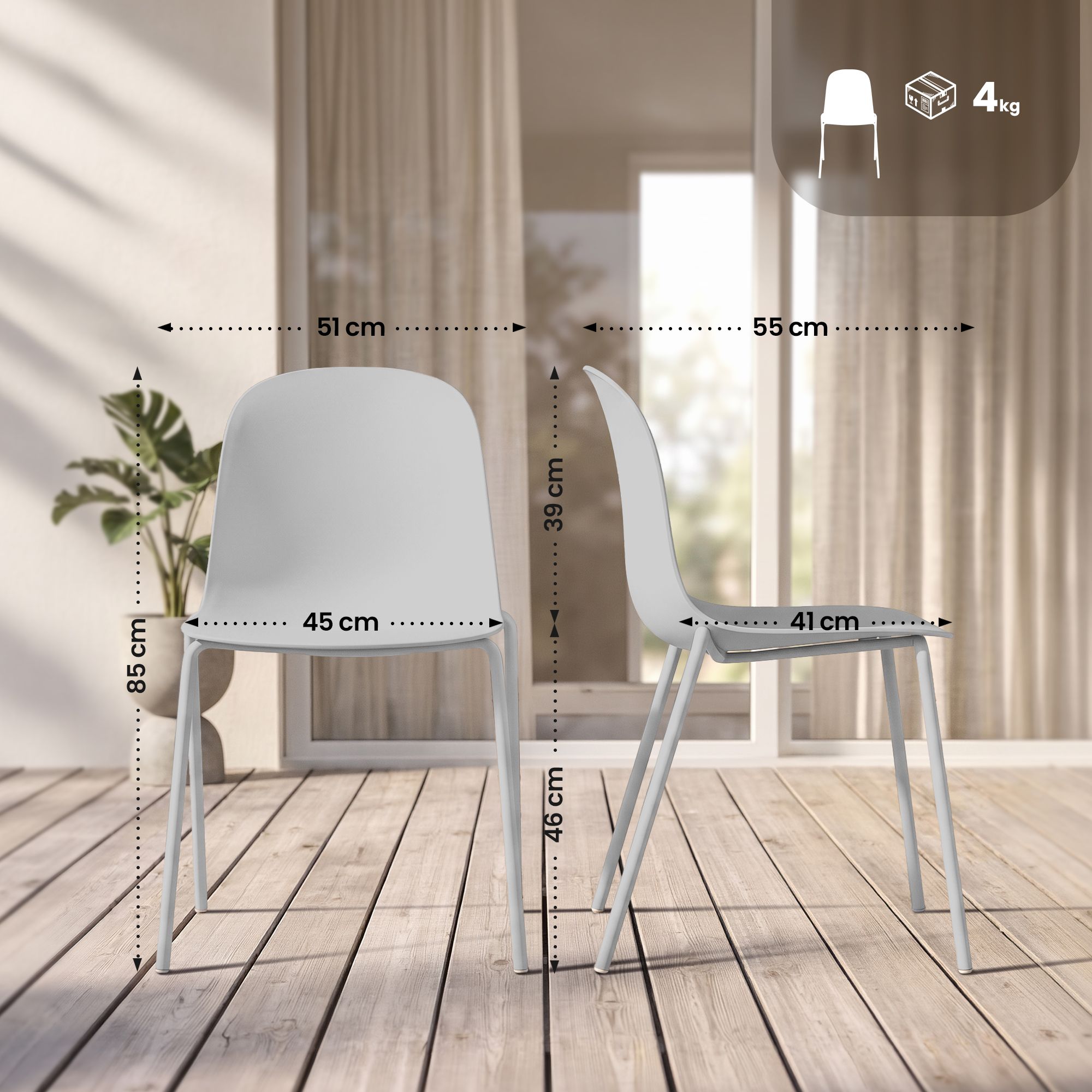 Pack de 2 Sillas de Jardín Hardin