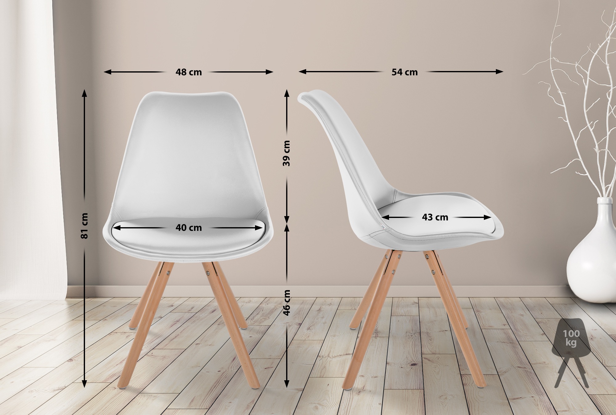 Silla de comedor sofia en polipiel