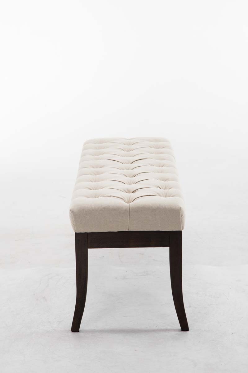 Taburete Recibidor Ramses En Tela & Madera Oscura