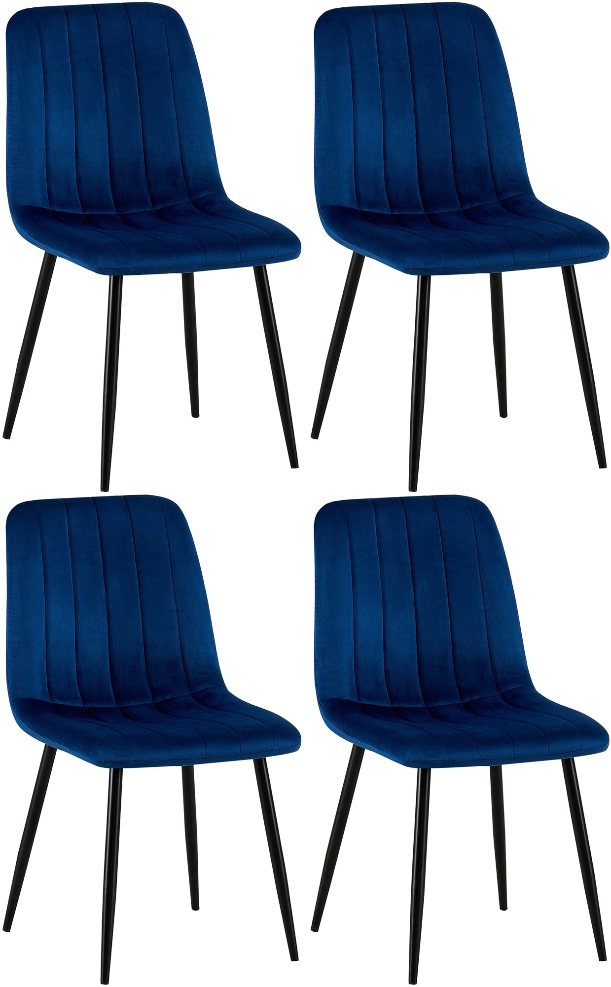 Set de 4 sillas de salón Dijon en tela o terciopelo