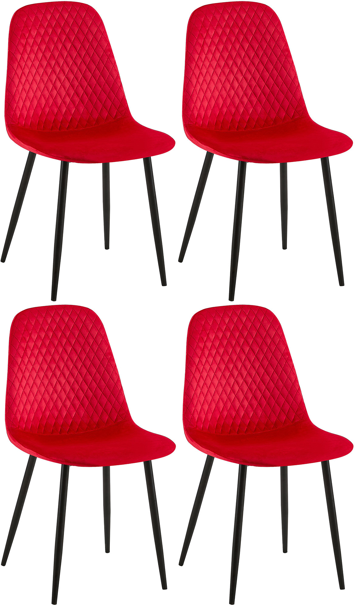 Set de 4 sillas de comedor Giverny en tela o terciopelo
