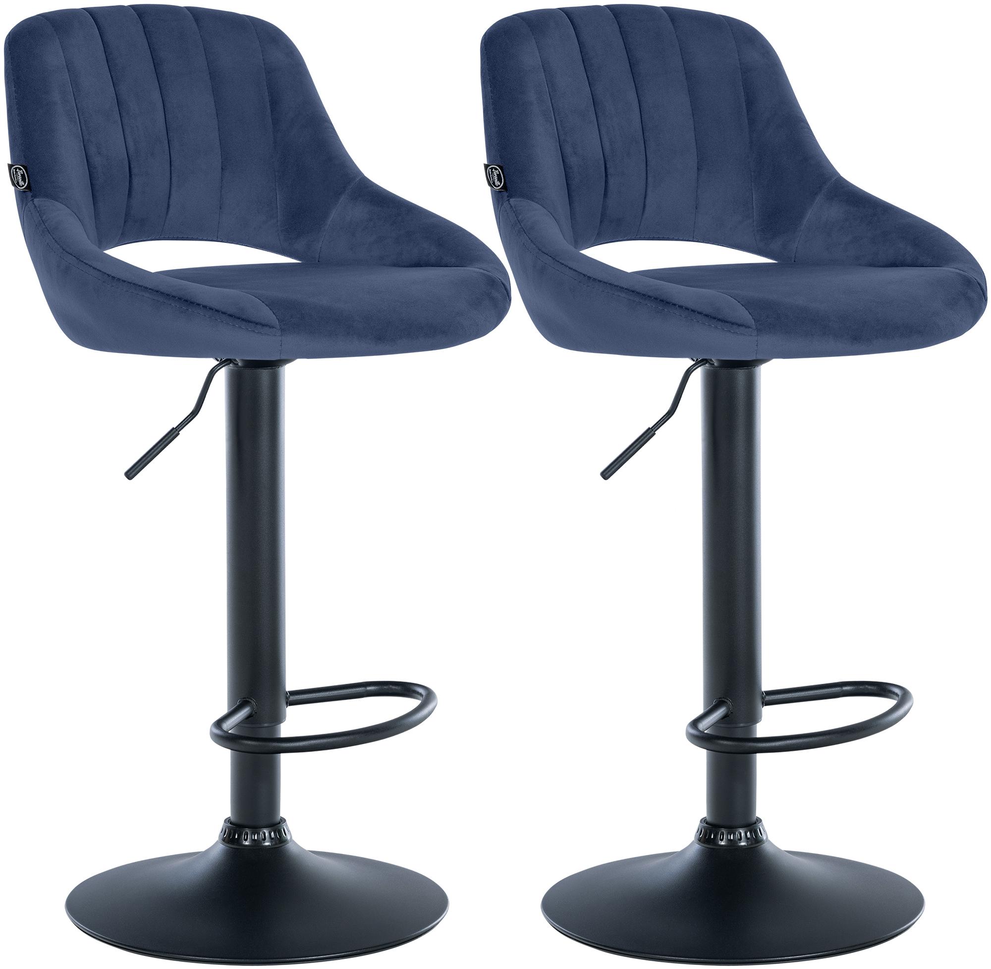 Juego de 2 taburetes de bar Milet de terciopelo