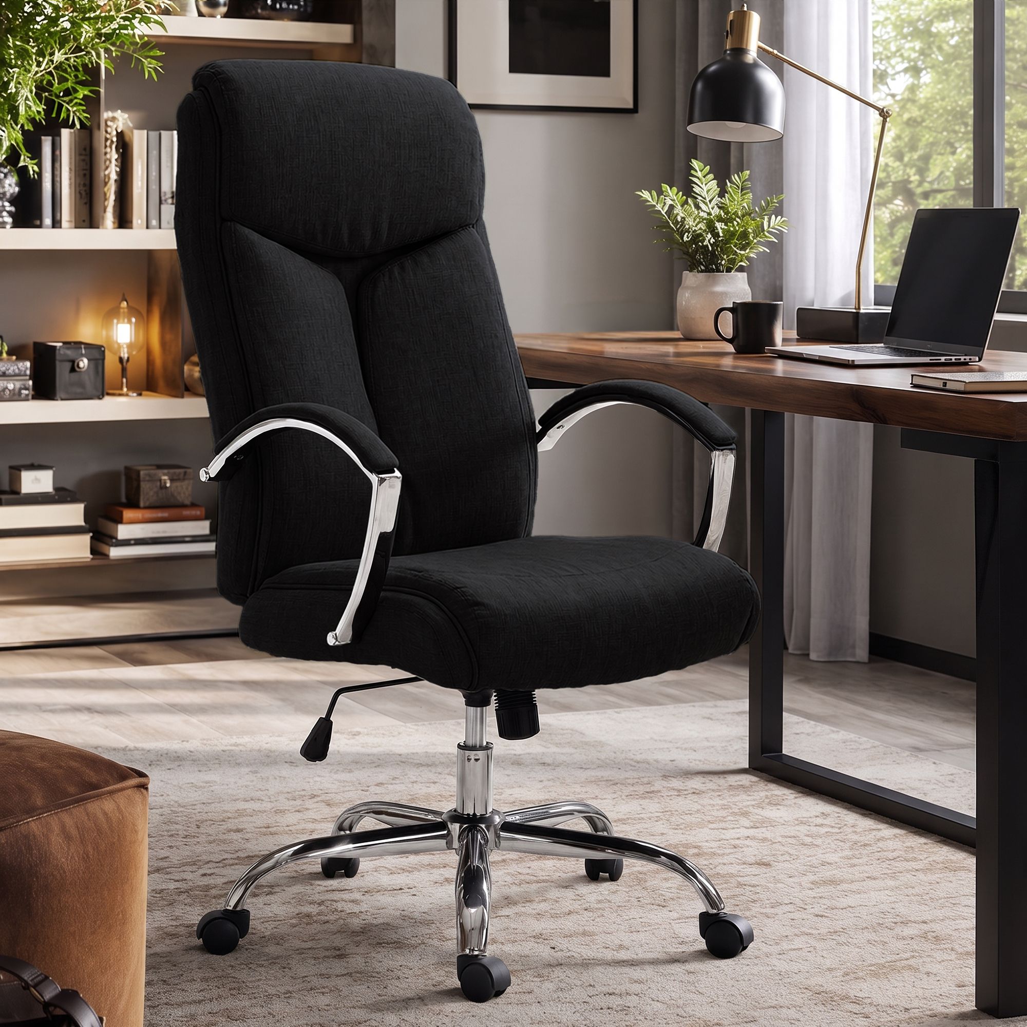 Silla de oficina Arlen tapizada en tela