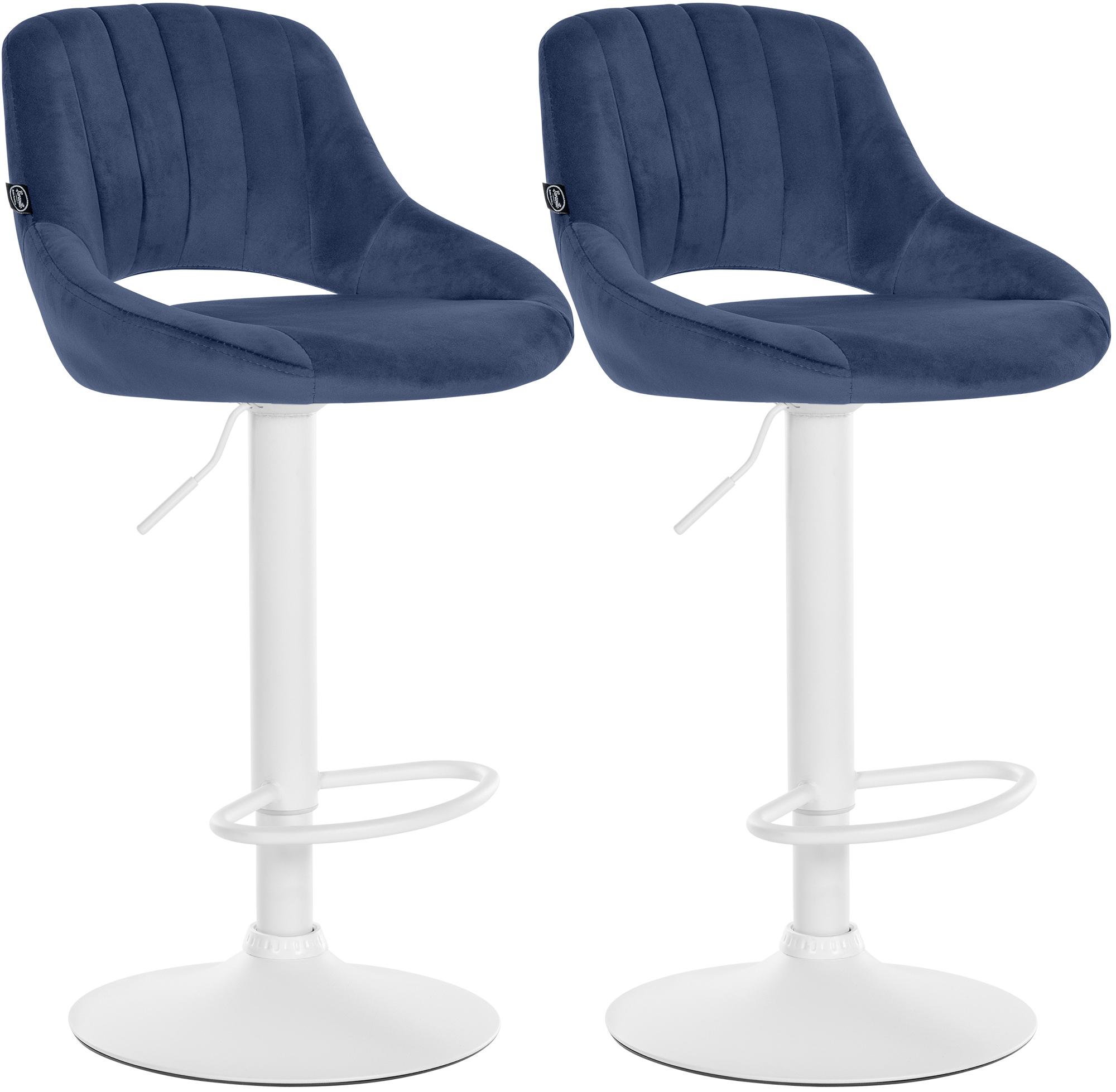 Juego de 2 taburetes de bar Milet de terciopelo