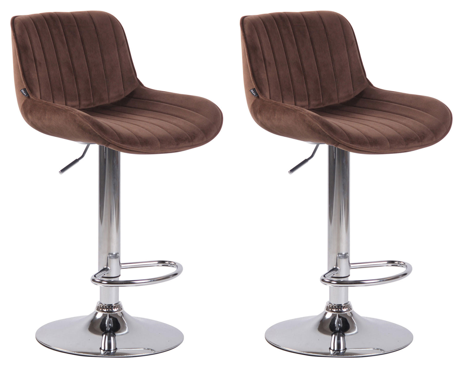 Set de 2 taburetes de bar Lentini en terciopelo