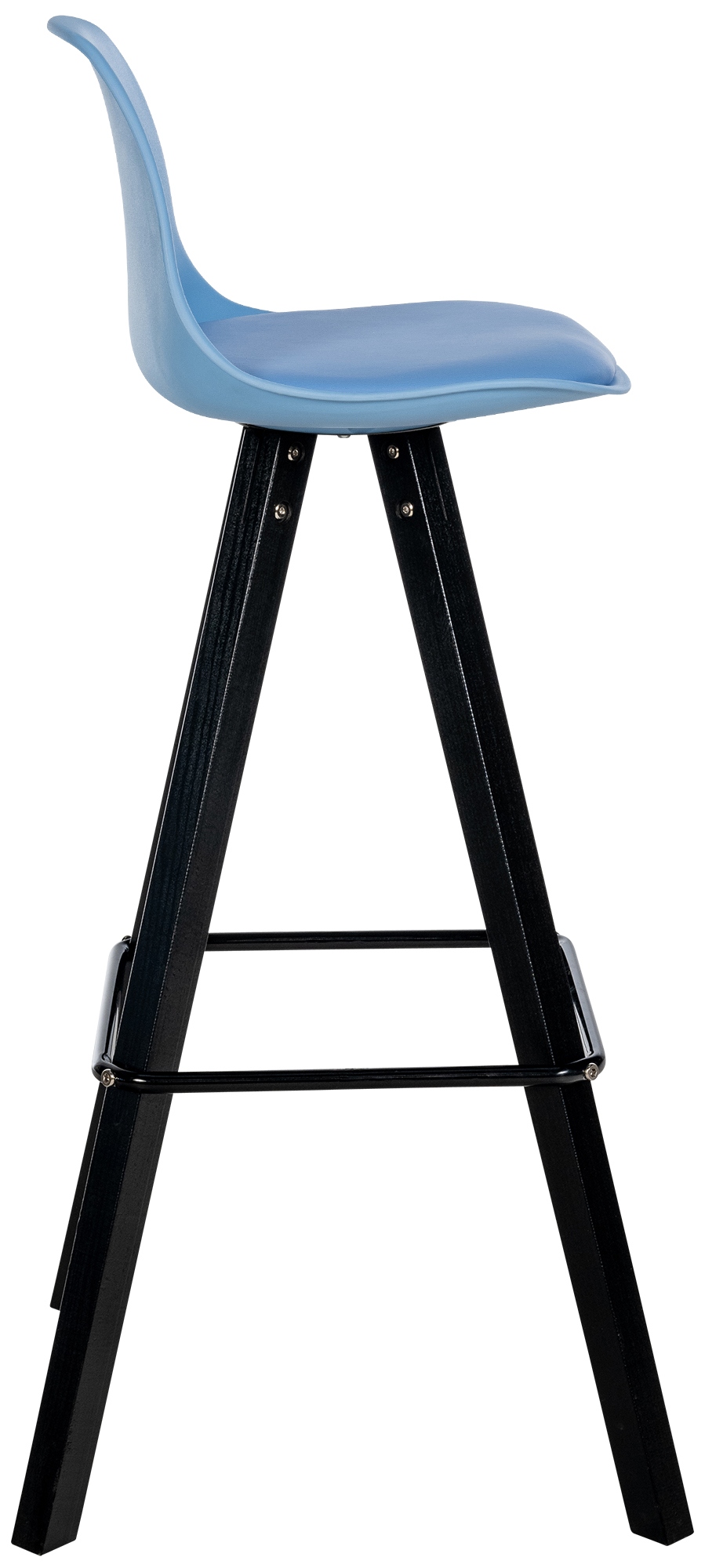 Taburete de bar Corbin de polipiel con base de 4 patas cuadradas