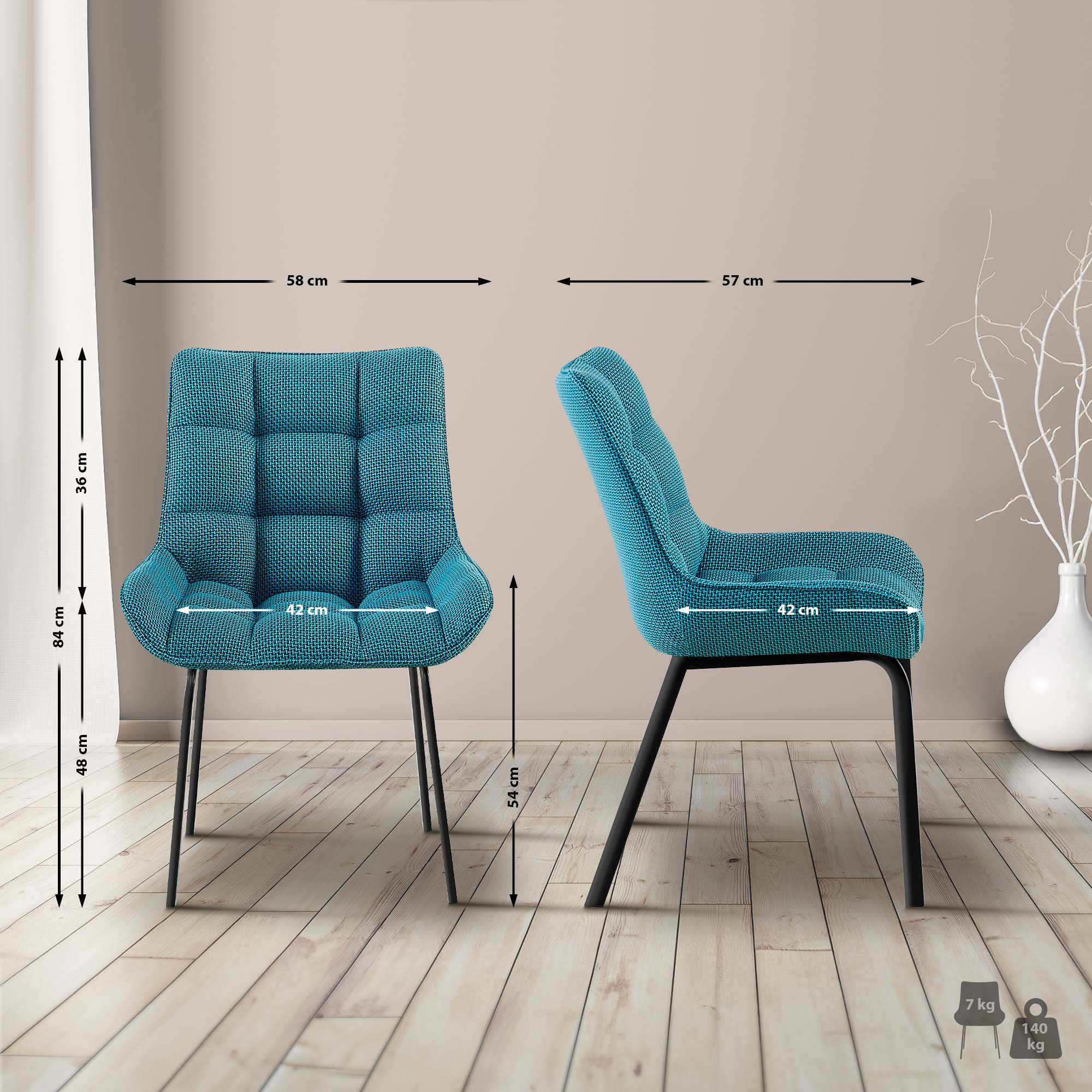 Set De 4 Sillas De Comedor Saranda