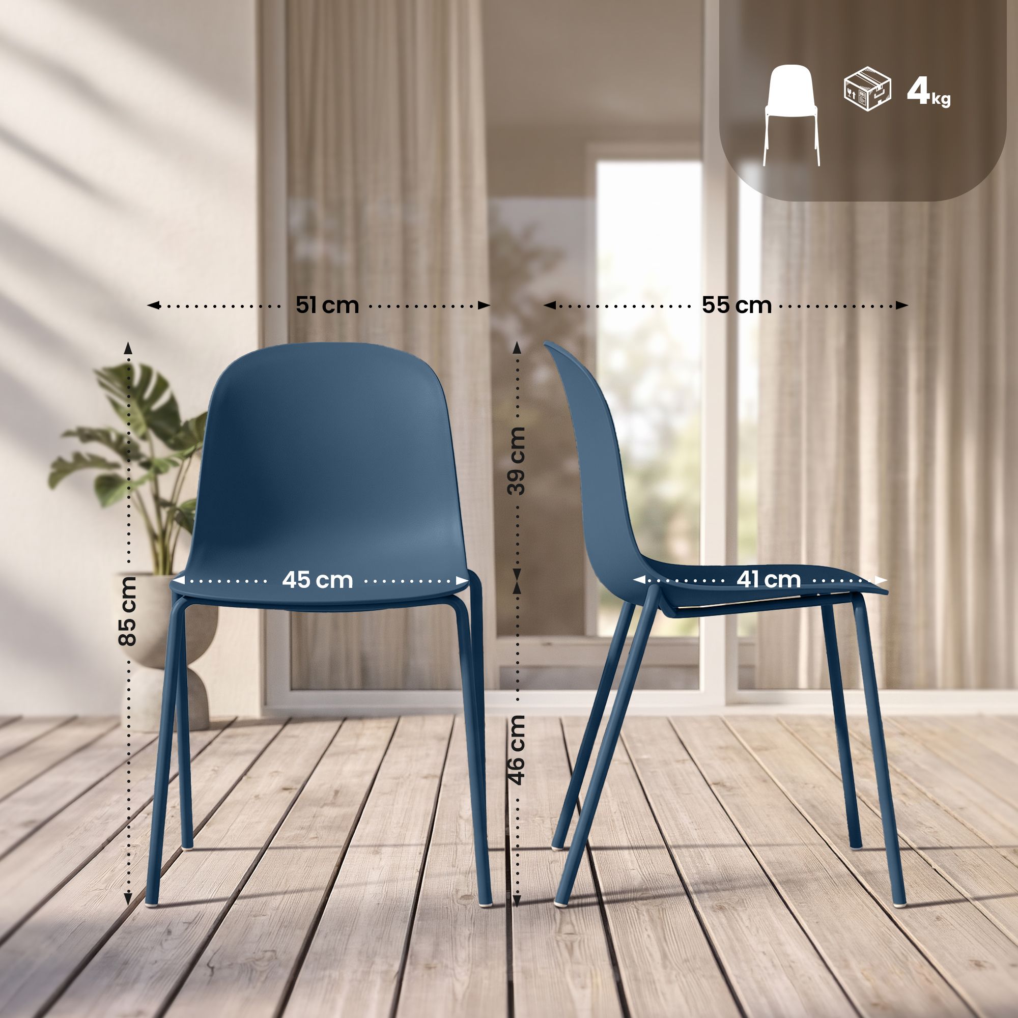 Silla Hardin: diseño moderno, estructura resistente y asiento cómodo para cualquier espacio del hogar