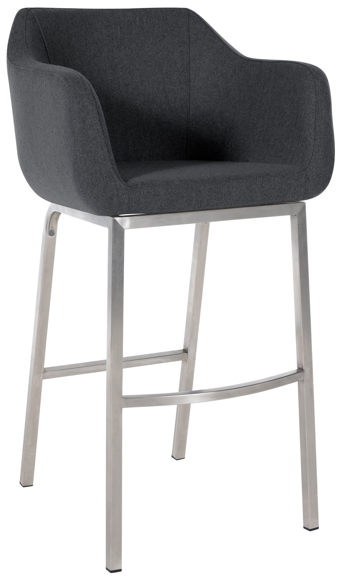 Taburete de bar Monea en fieltro & base de 4 patas