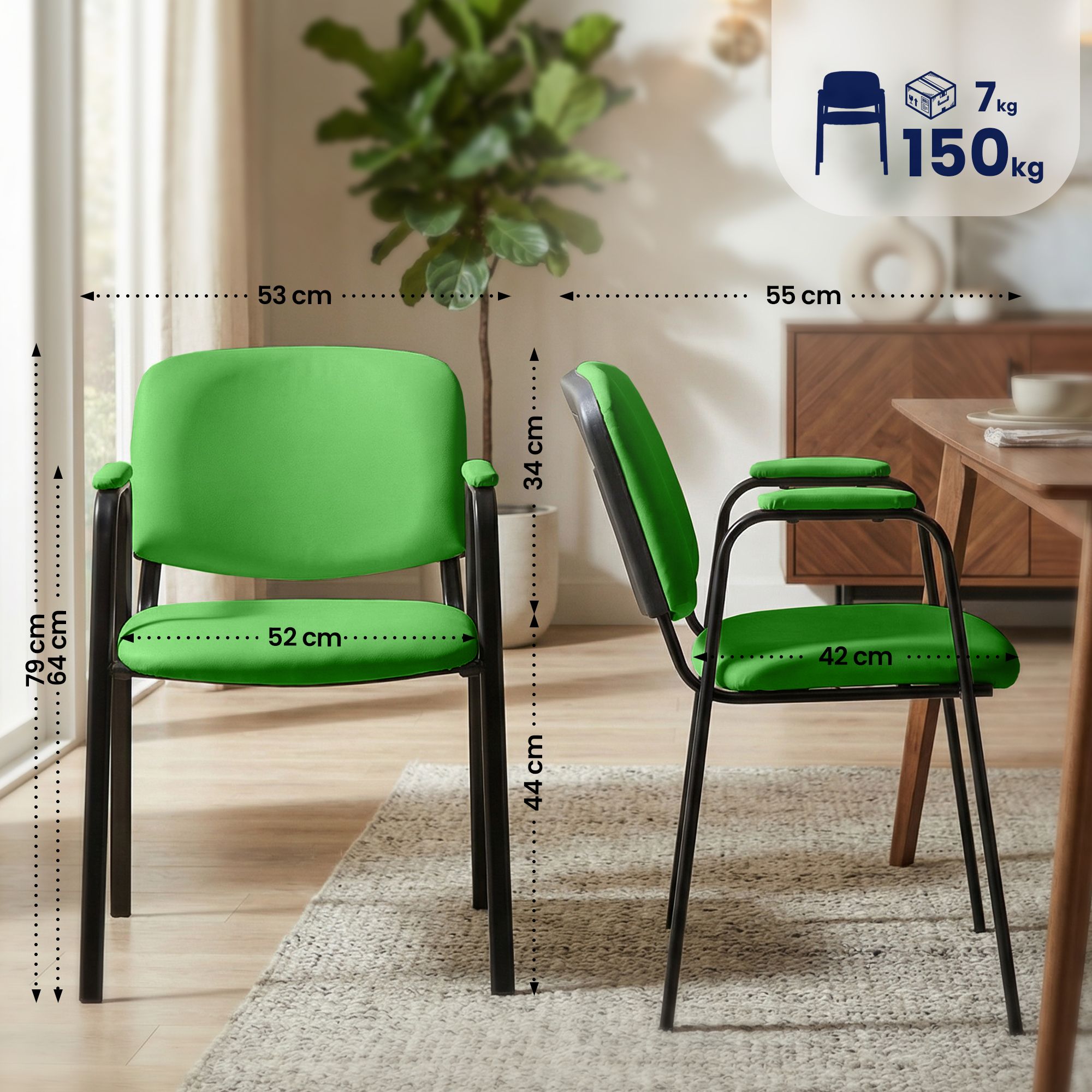 Silla apilable Ken Pro de polipiel