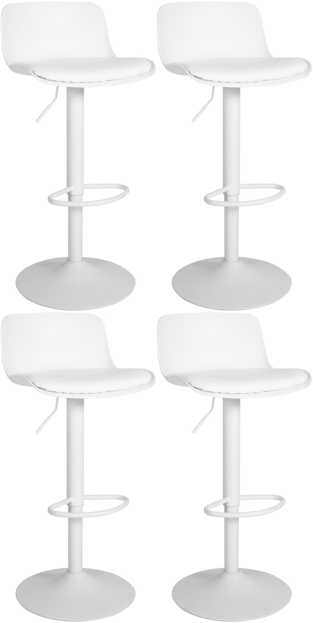 Set de 4 Taburetes de bar Almada con asiento en polipiel