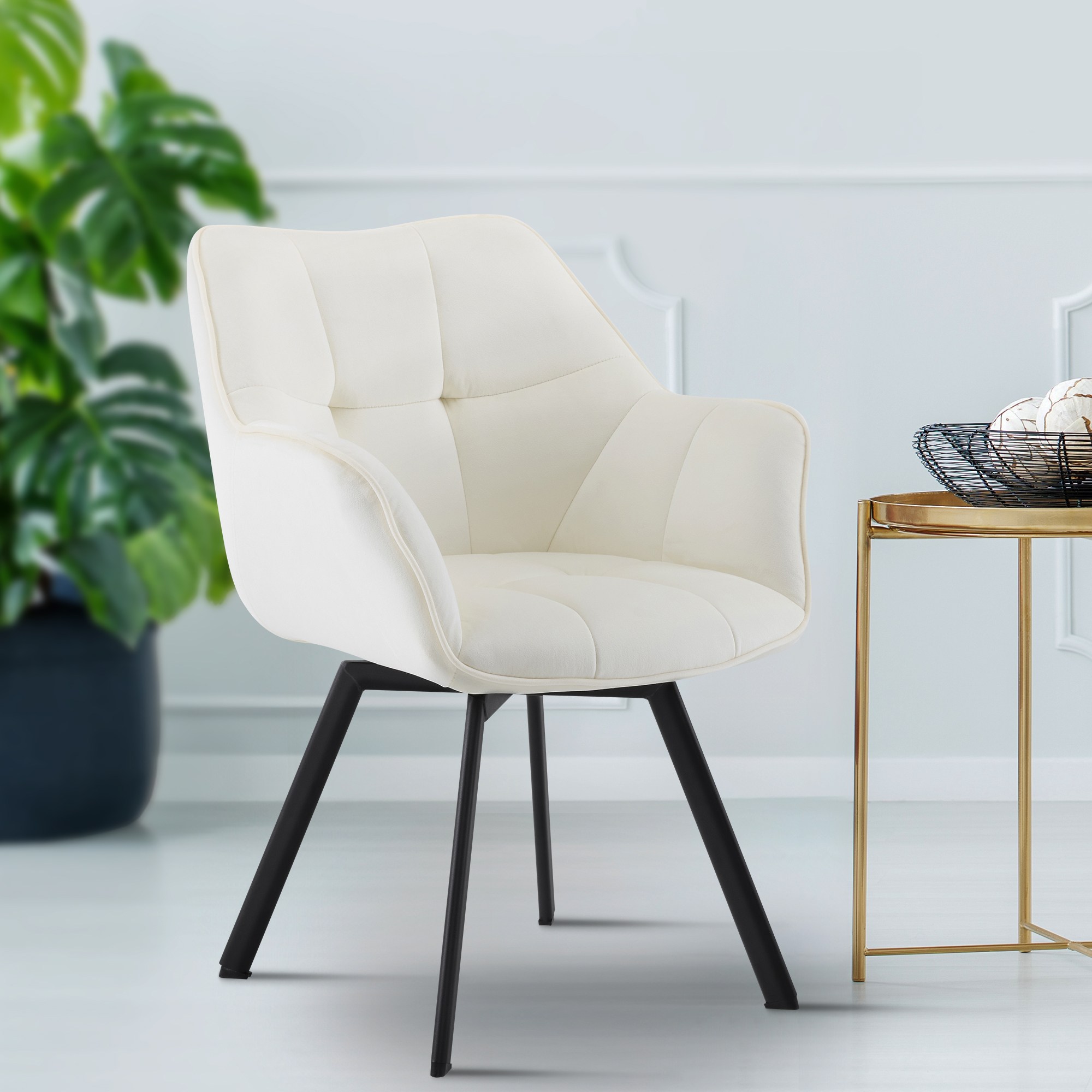 Silla de comedor de terciopelo Jordi